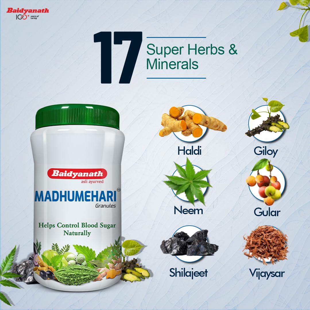 Baidyanath Madhumehari Granules - Ayurvedic Herbal Blend with Gymnema, Neem, Karela, Amla, and Shilajit - 200 gm – view 6