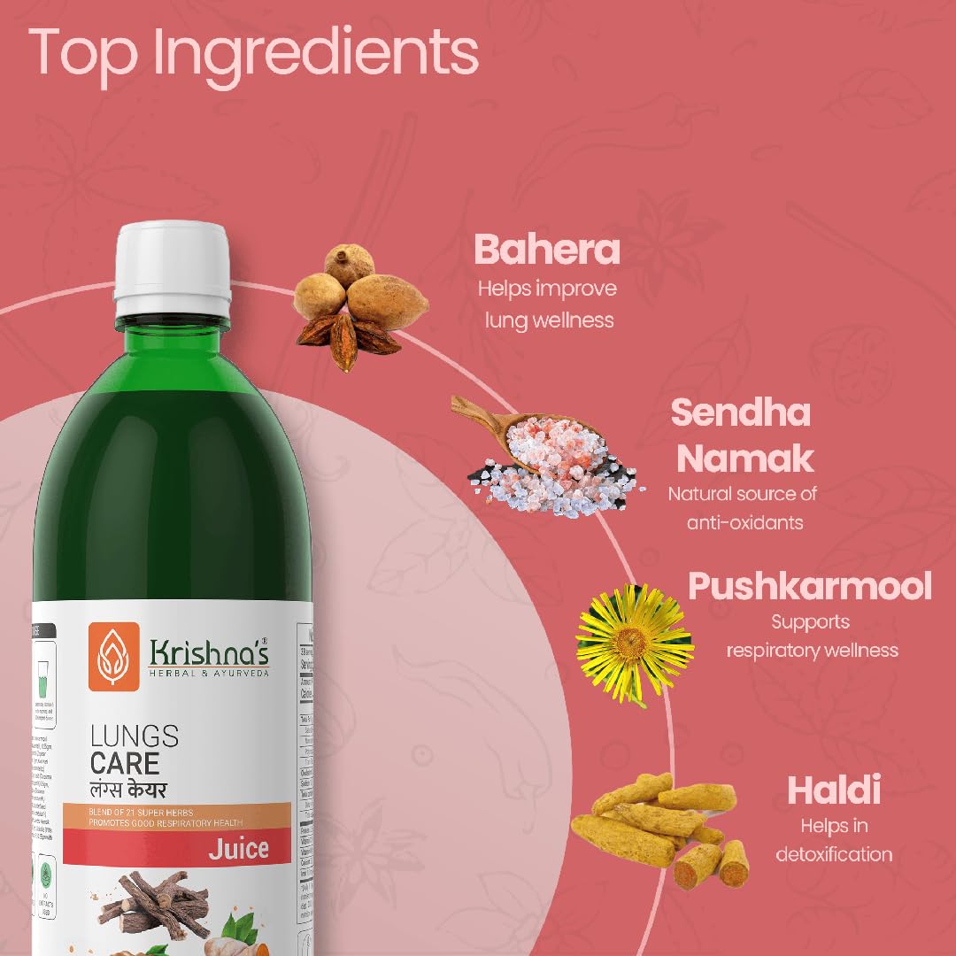 KRISHNA'S HERBAL & AYURVEDA Lungs Care Juice 1000 Ml – view 4