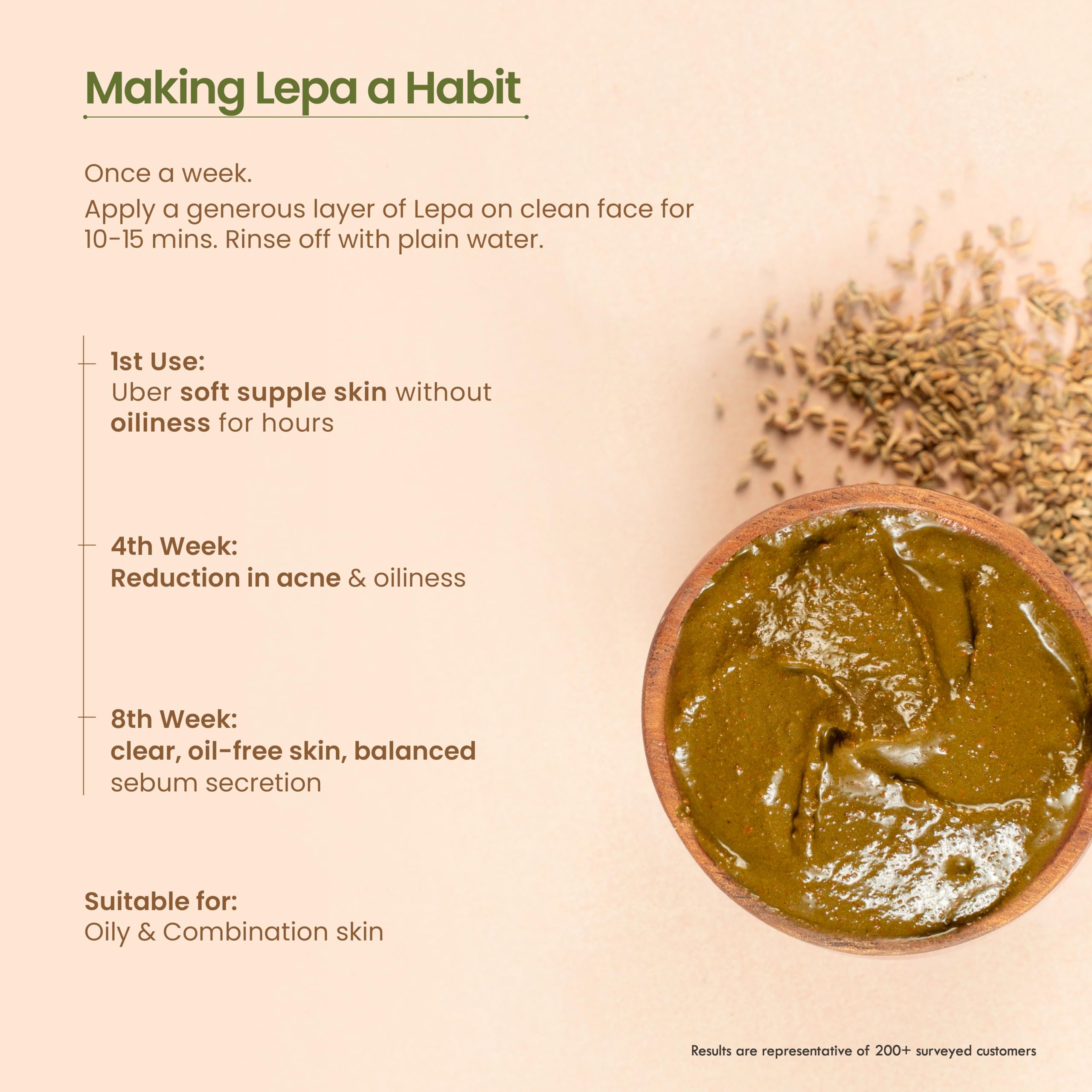 Nat Habit Neem Powder Face Mask for Oily Skin, Ajwain Ksheer Lepa- Face Pack for Men & Women – view 4