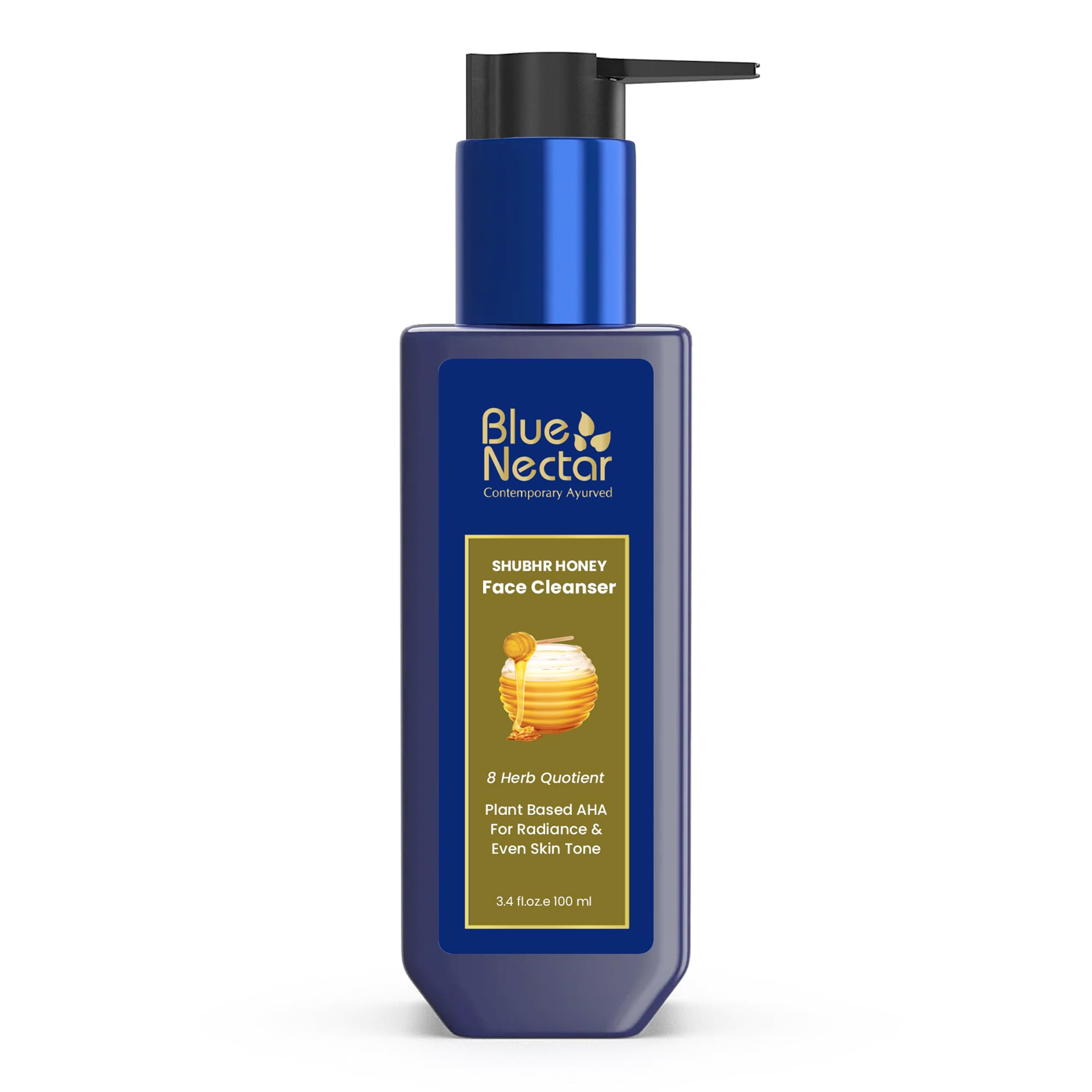 Transparent Blue Nectar honey face wash bottle with aloe vera 100ml