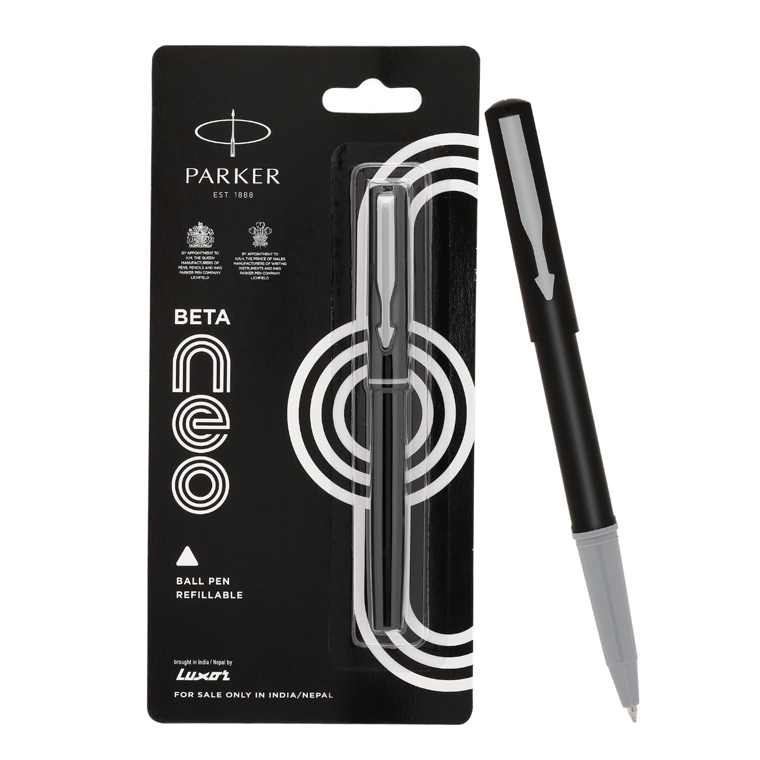 Parker Beta Neo blue ink ball pen in black body