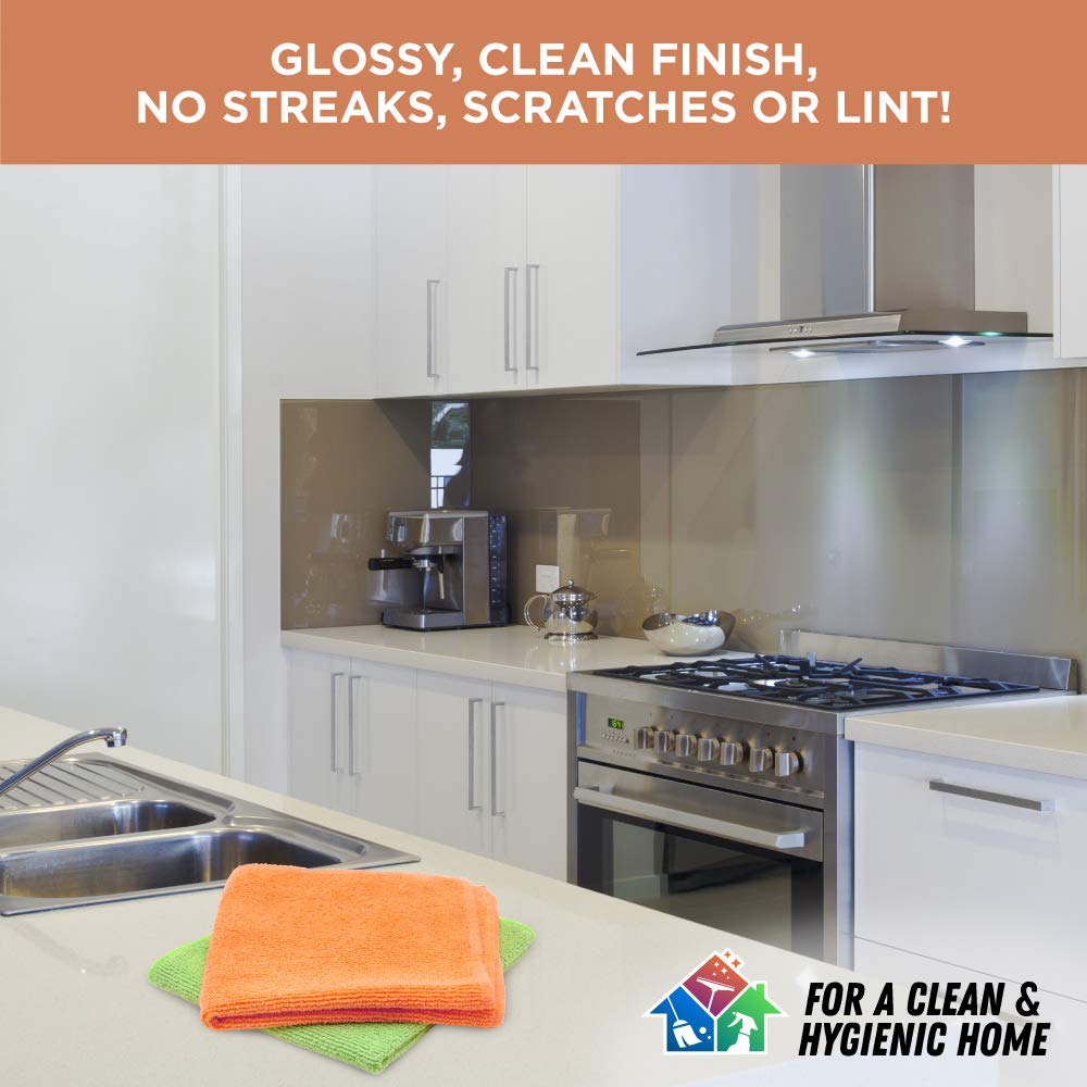 Scotch-Brite Microfiber Kitchen Cleaning Cloth (Pack of 1 Orange) (Wet & Dry Cleaning of Kitchen slabs, Appliances, Table, Gas stove, Utensils etc) – view 5
