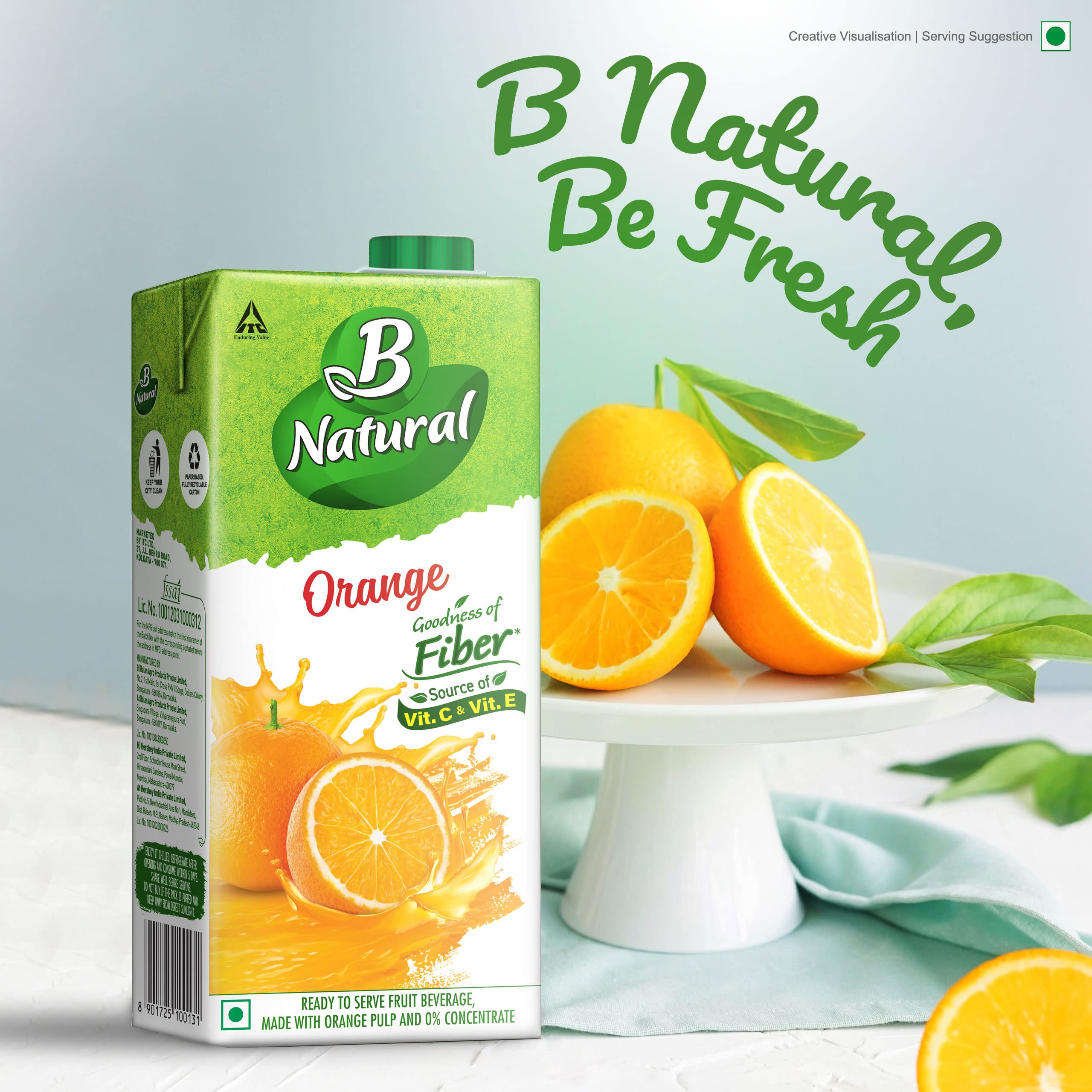 B Natural Orange Juice, Goodness of Fiber, 1 Litre – view 4