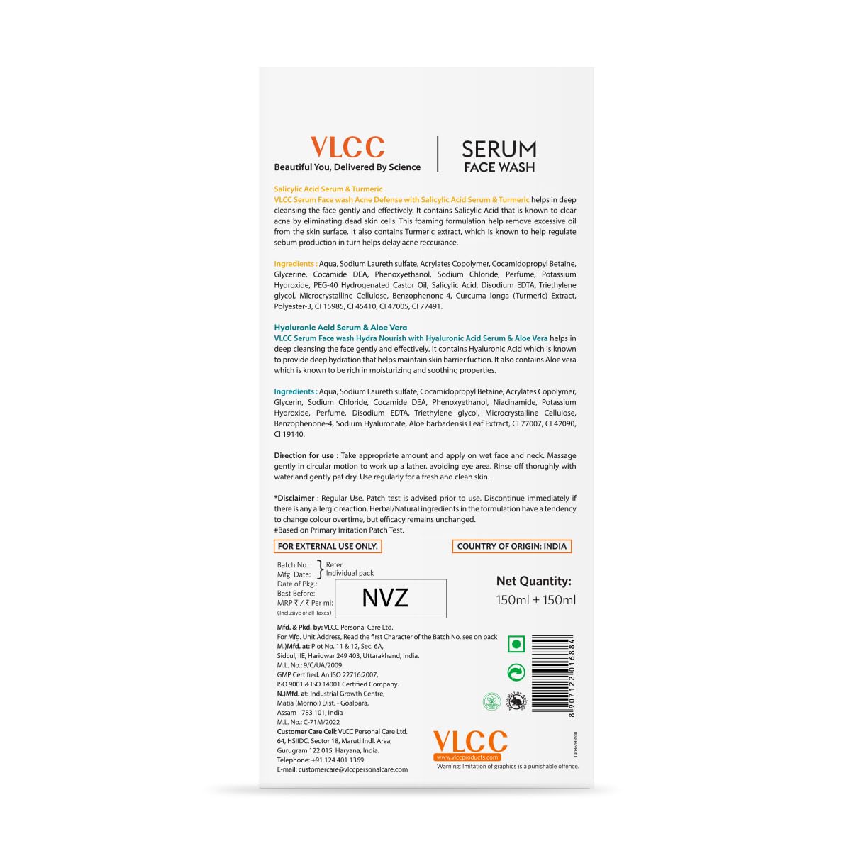 VLCC Salicylic Acid & Turmeric Serum Facewash - 150 ml to Reduce Acne for AM – view 9