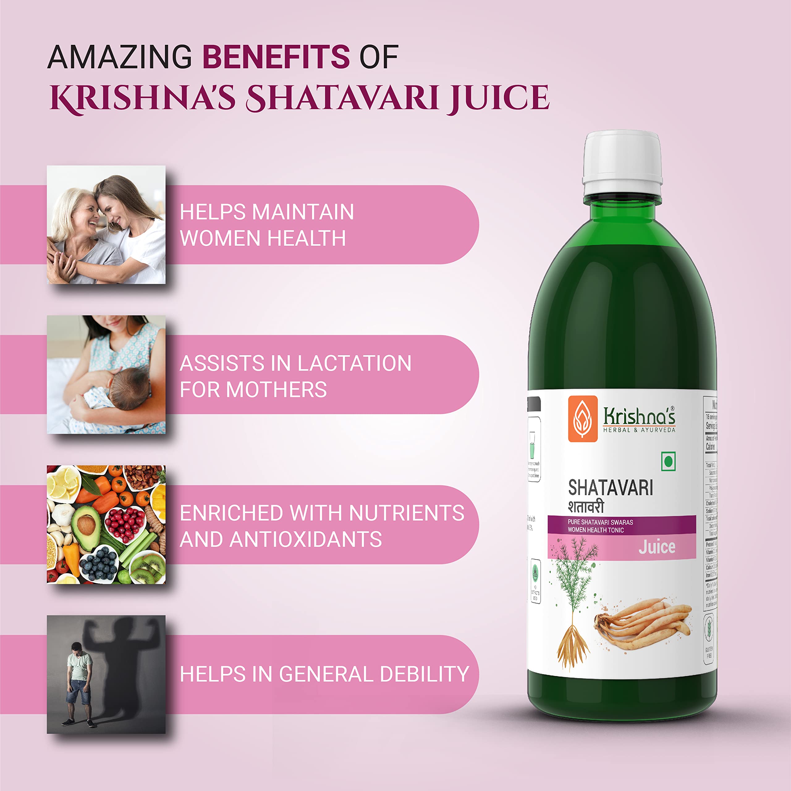Krishna's Shatavari Juice 500 ml – view 3