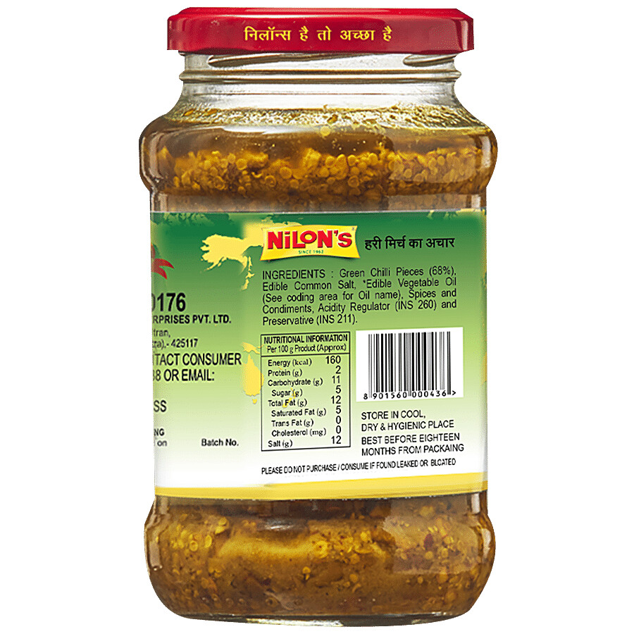 NILONS Green Chilli Pickle 375 g – view 2