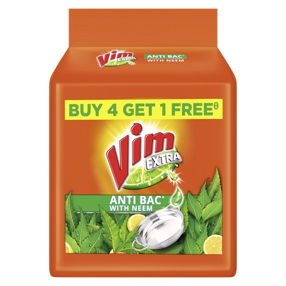VIM Extra Anti Bacterial dishwash bars with neem scent