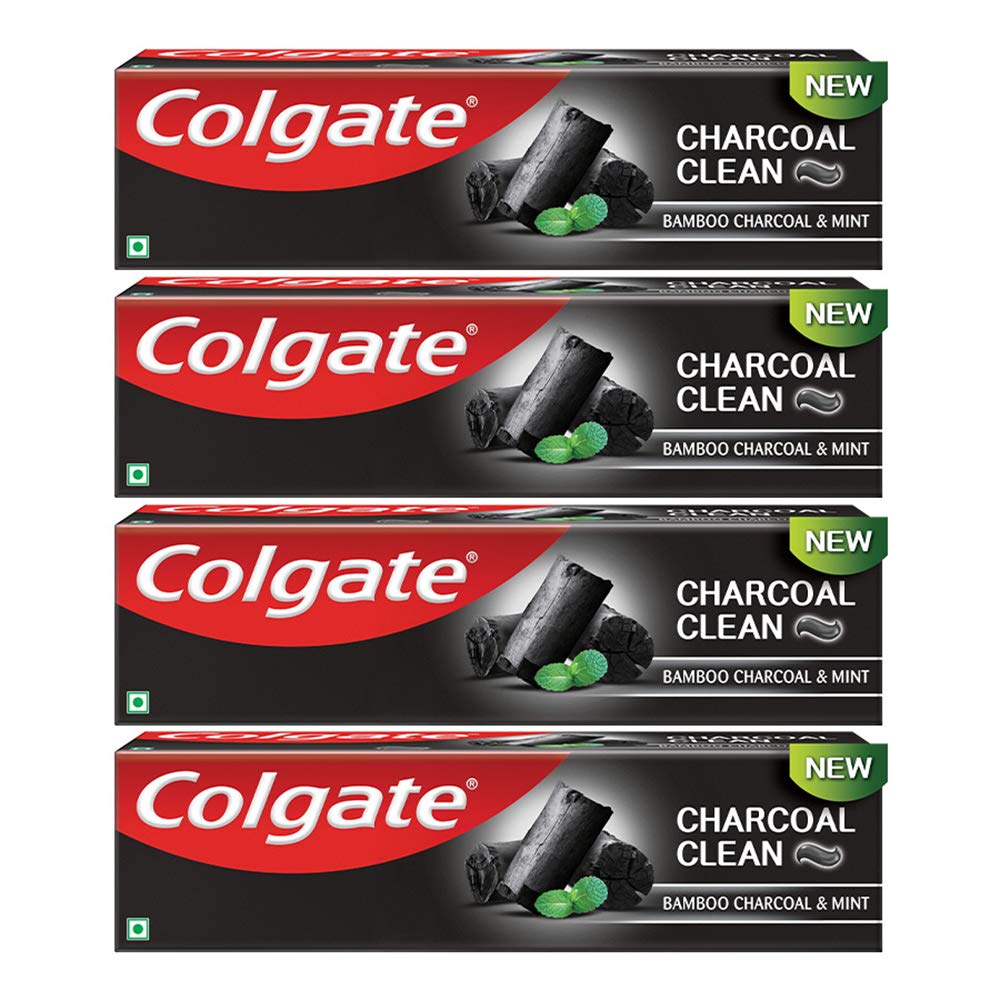 Colgate Charcoal Clean Toothpaste, Black Gel Paste, Bamboo Charcoal and Wintergreen Mint for Clean Mouth, 480g, 120g X 4 & Colgate Gentle Enamel Ultra Soft Toothbrush - 4 Pcs (Buy 2 Get 2 Free) – view 2