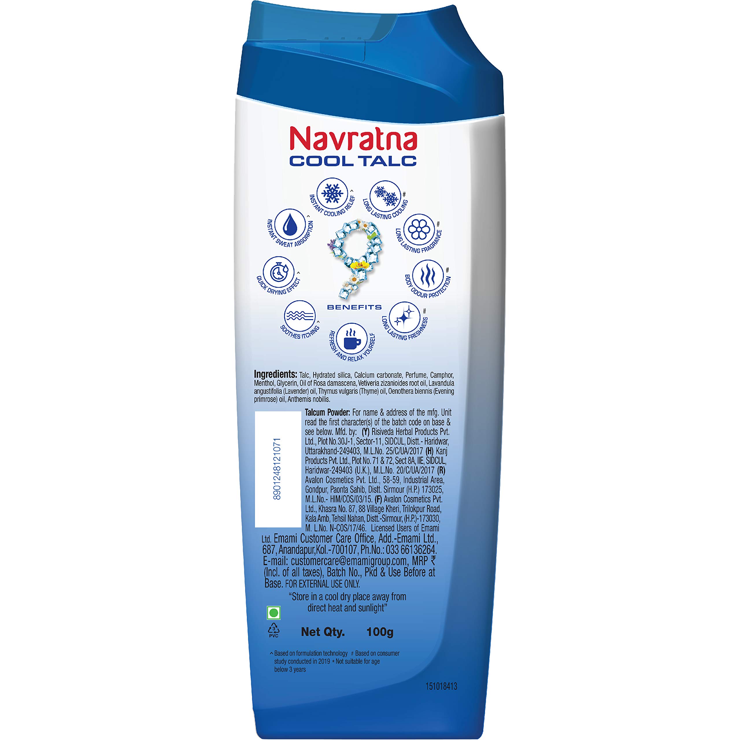 Navratna Cool Mint Fresh Talc – view 2