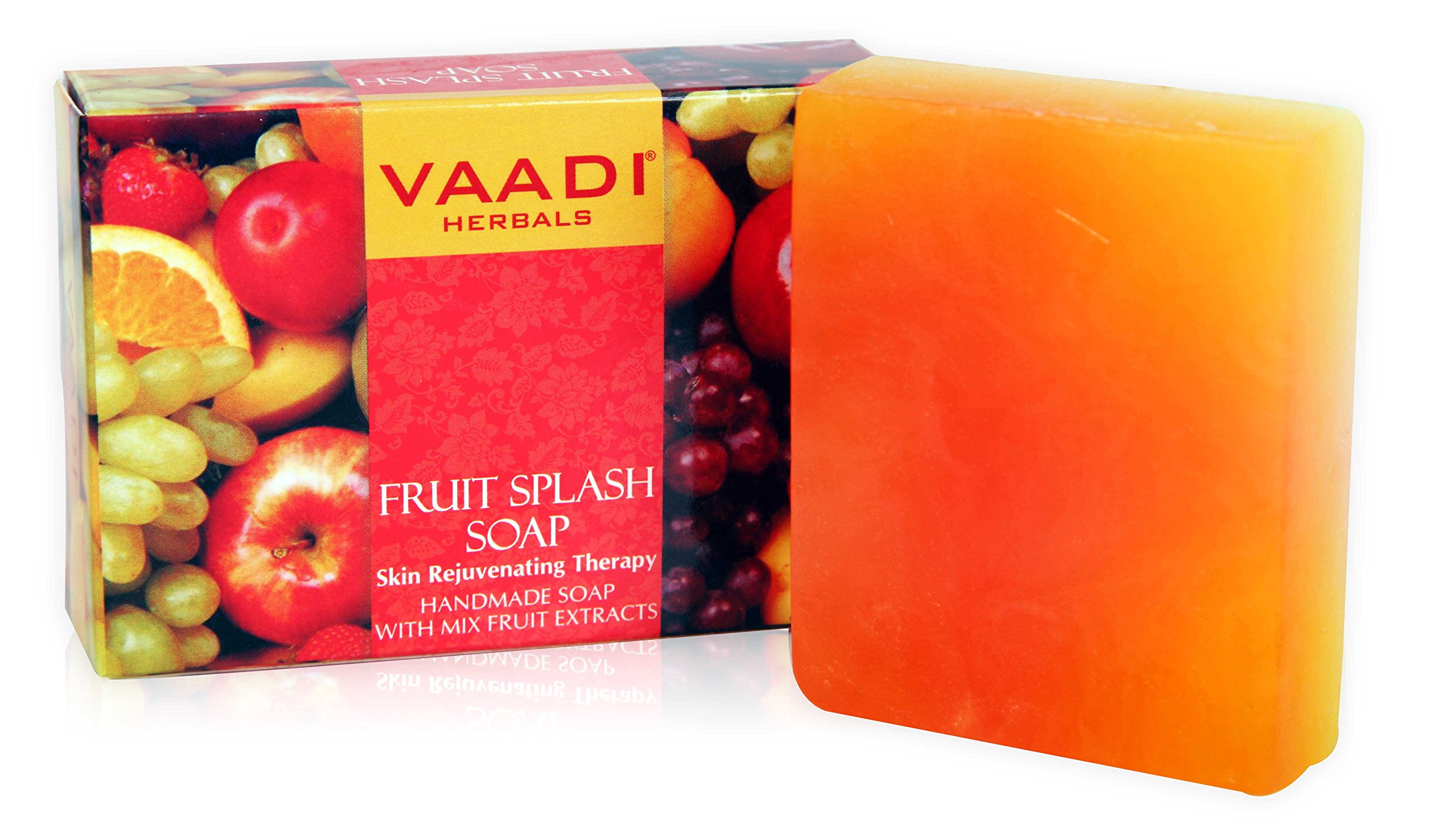 Vaadi Herbals Fruit Splash Soap with Extracts of Orange, Peach, Green Apple and Lemon, 75g – view 2