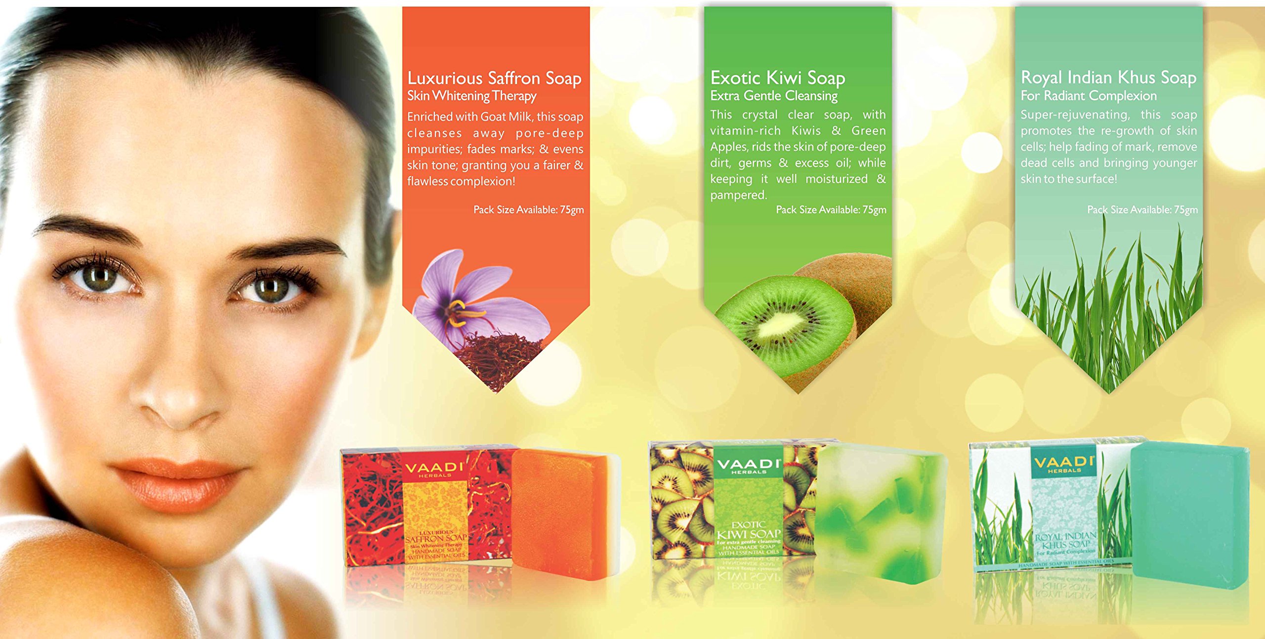 Vaadi Herbals Fruit Splash Soap with Extracts of Orange, Peach, Green Apple and Lemon, 75g – view 4