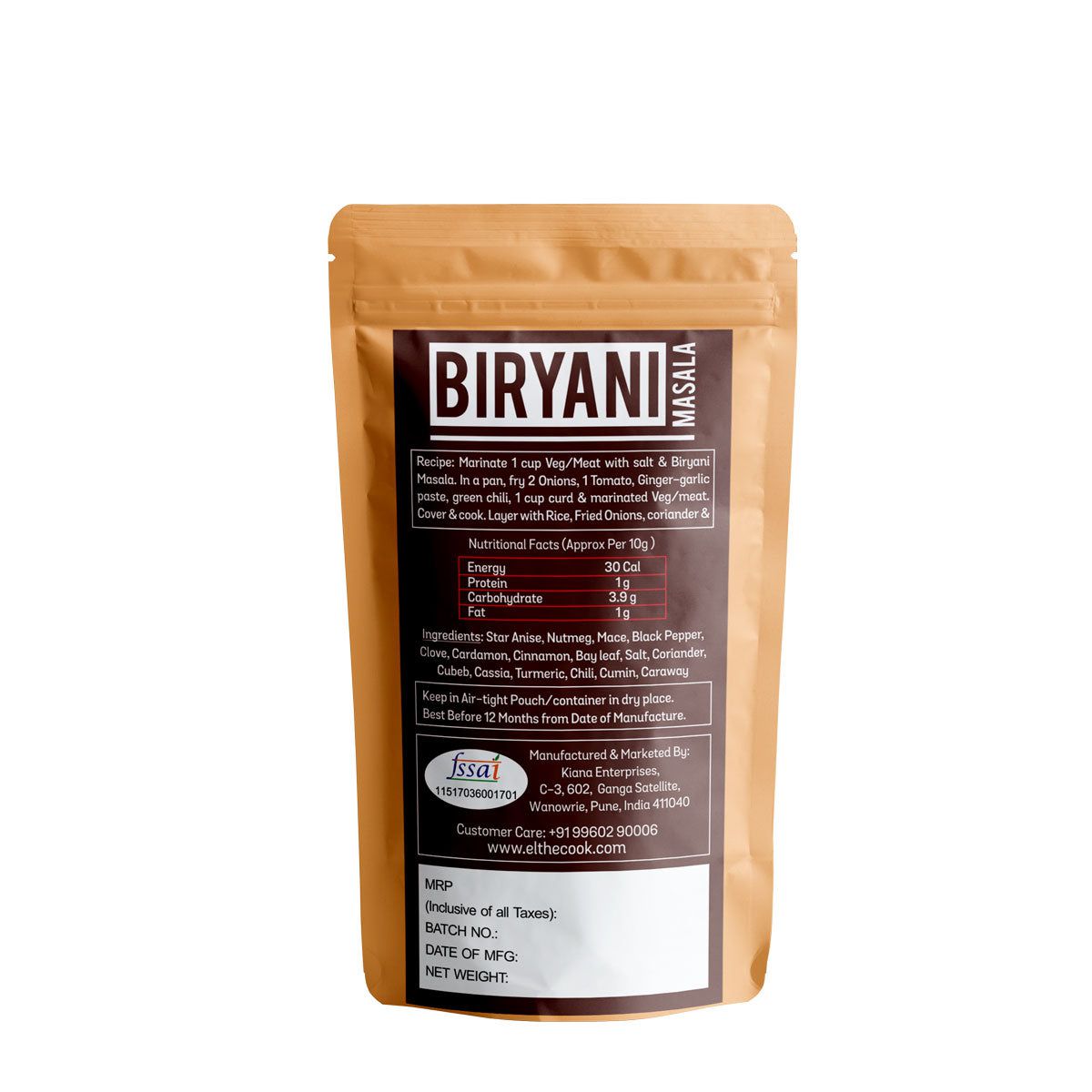El The Cook Royal Biryani Masala 50g – view 3