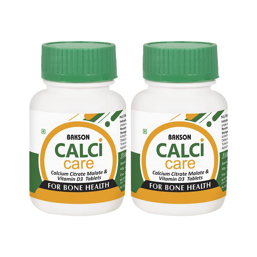 Bakson Calci Care tablet jars with calcium and vitamin D3