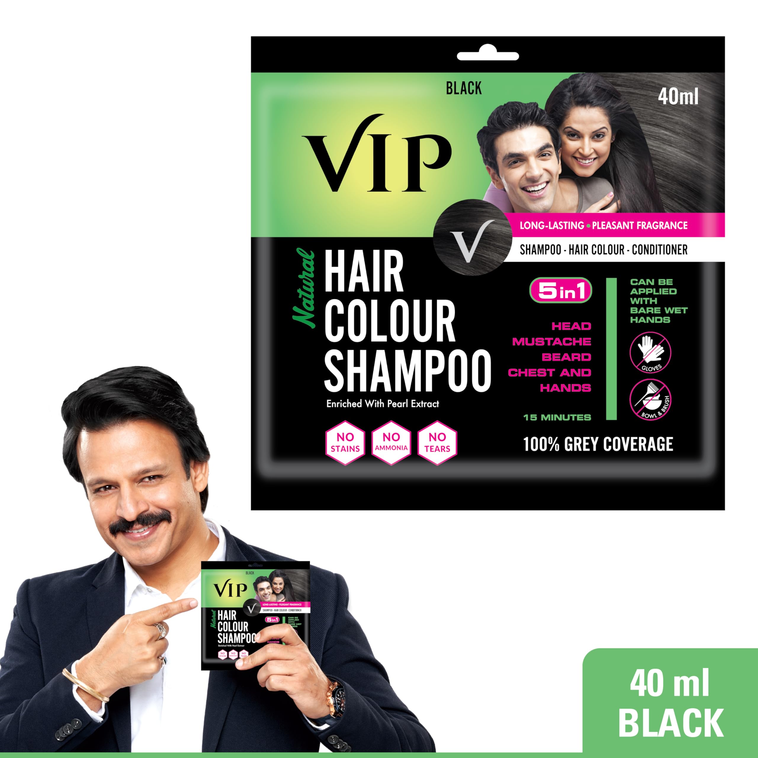 VIP Hair Color Shampoo For Women and Men Hair Dye 15 Minute color – view 2