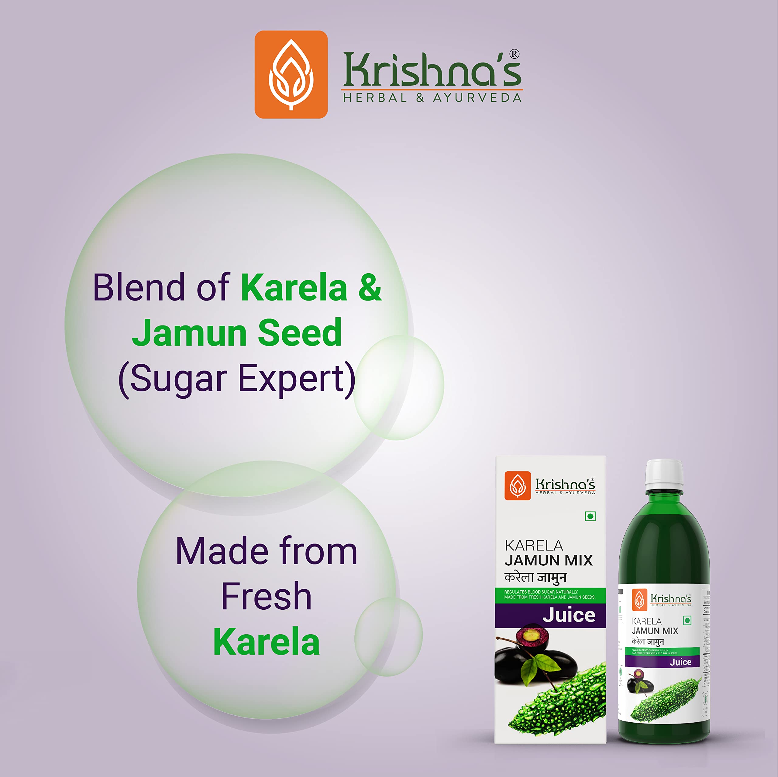 Krishna's Karela Jamun Mix Juice - 1000 ml – view 2