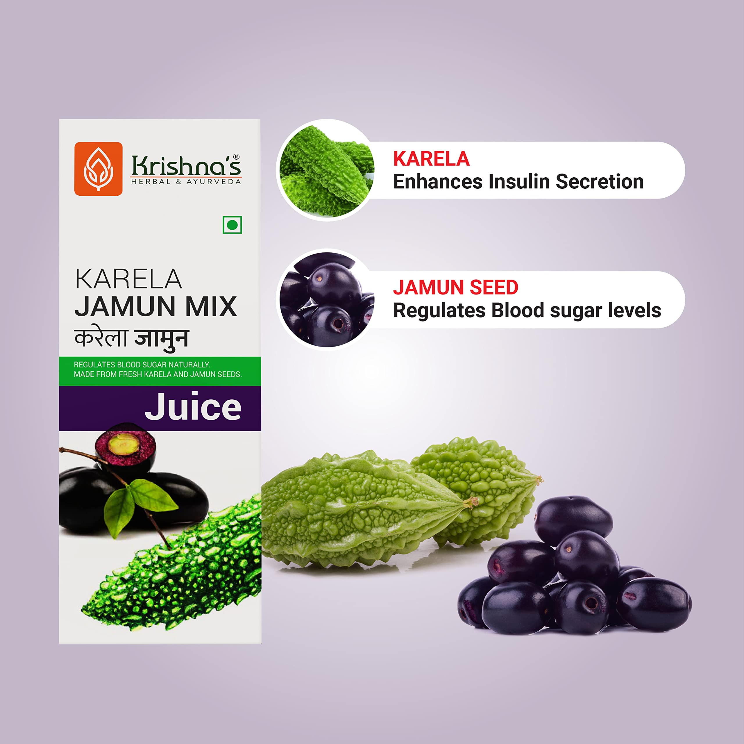 Krishna's Karela Jamun Mix Juice - 1000 ml – view 3
