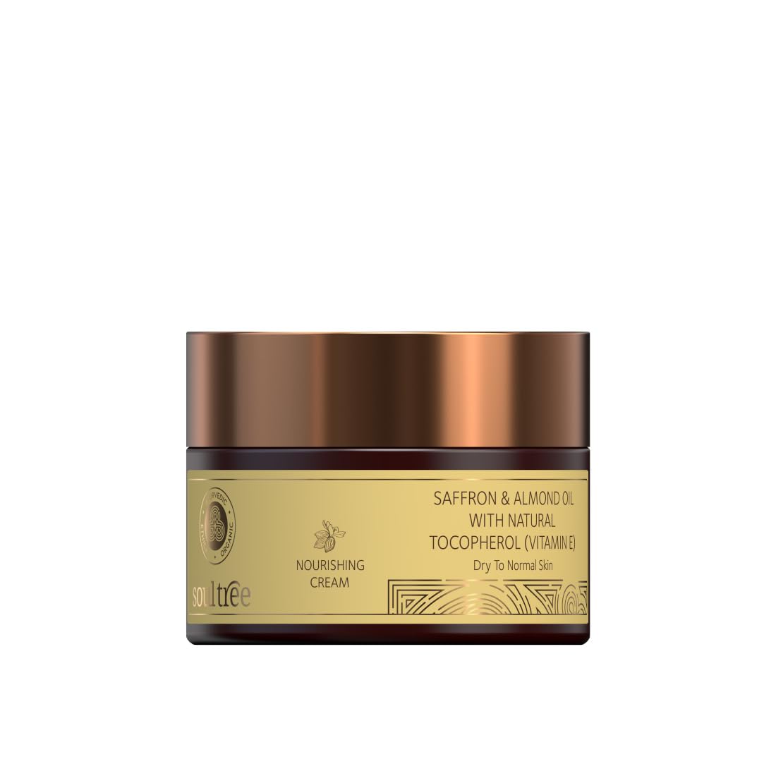 SoulTree saffron and almond oil nourishing face cream jar