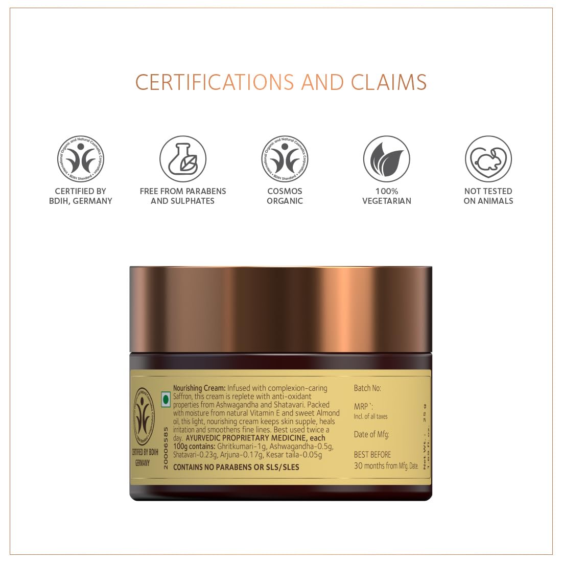 SoulTree Nourishing Cream - Saffron and Almond Oil with Natural Vitamin-E, for Dry To Normal Skin - 25gm – view 6