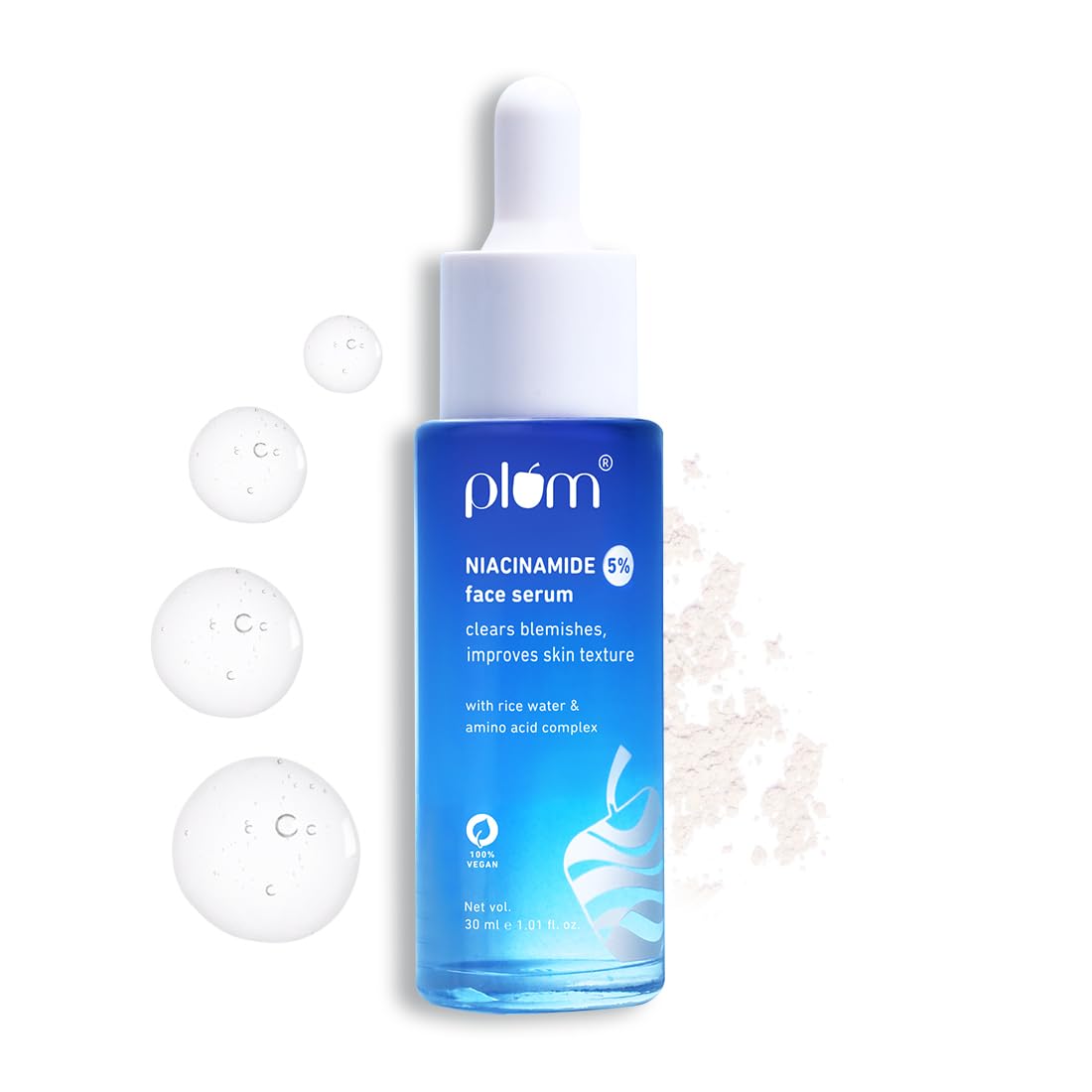 Plum beginner-friendly niacinamide face serum with rice water, 30 ml