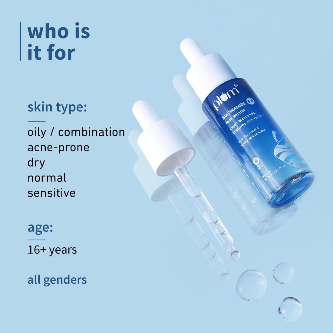 Plum 5% Niacinamide & Rice water Face Serum for Clear & Bright Skin 30ml – view 3