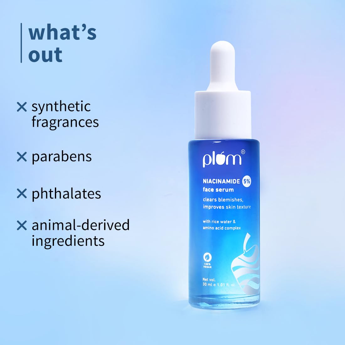 Plum 5% Niacinamide & Rice water Face Serum for Clear & Bright Skin 30ml – view 6