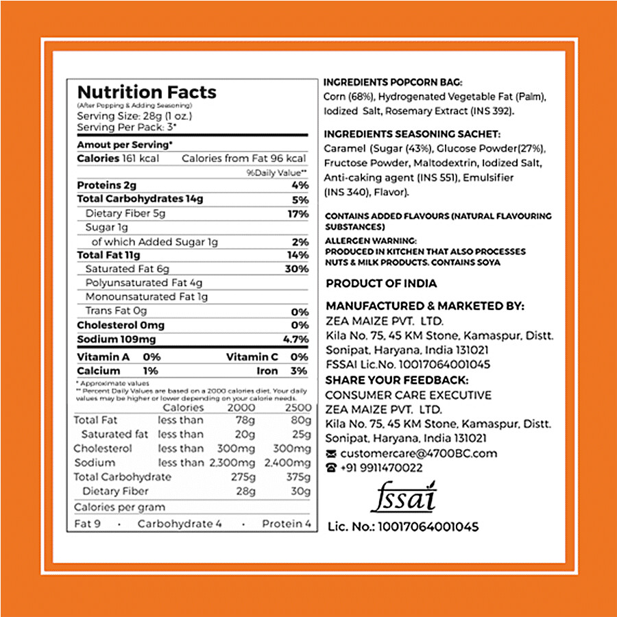 4700BC Microwave Popcorn - Caramel 294 g – view 2