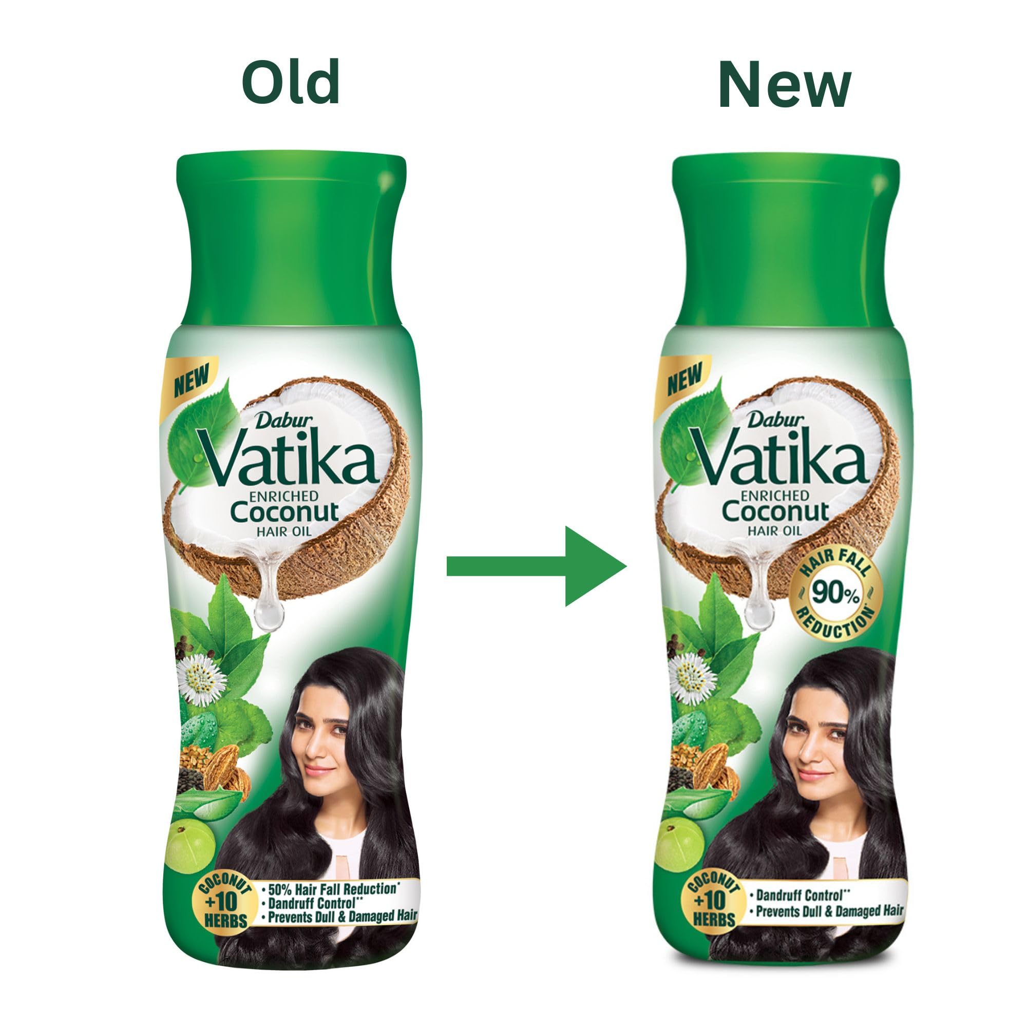 Dabur Vatika Enriched Coconut Hair Oil, 450ml For Strong, Thick & Shiny Hair, Clinically Tested To Reduce 90% Hairfall In 4 Wks, Controls Dandruff, Prevents Dull & Damaged Hair Enriched With 10 Herbs – view 2