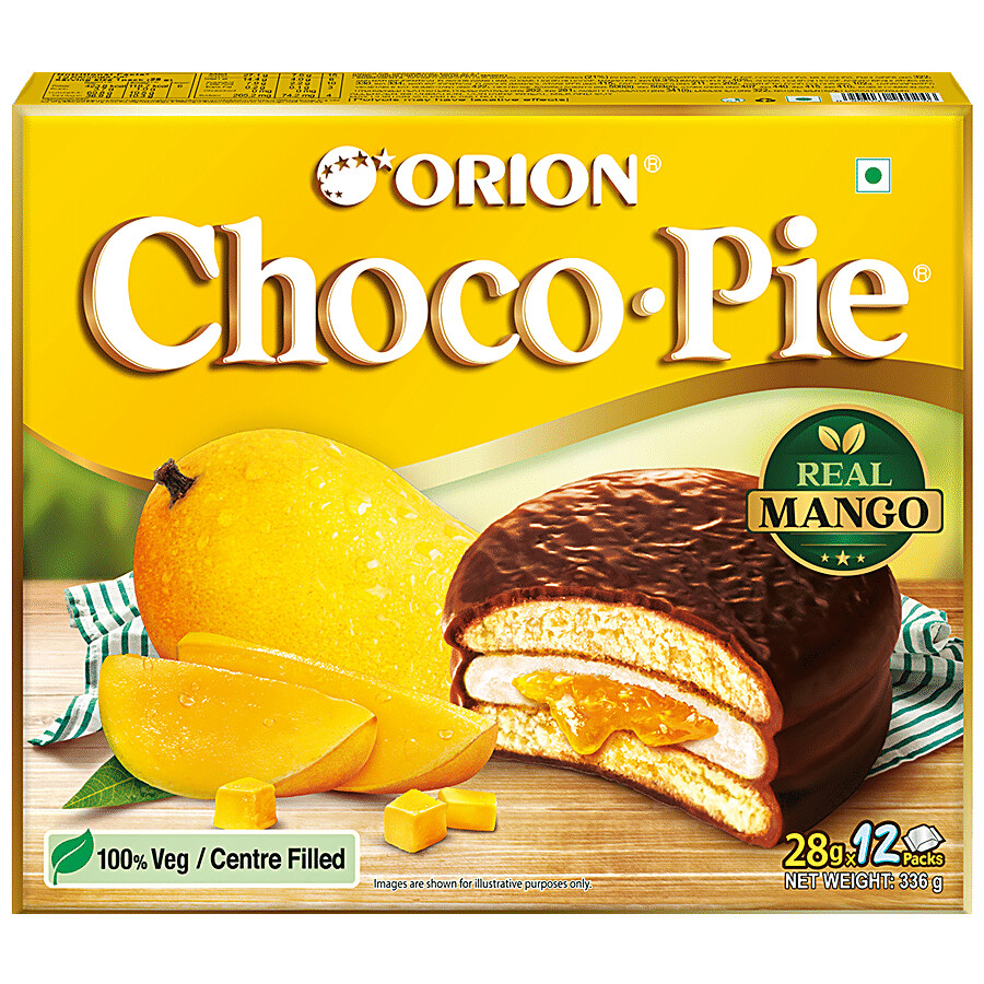Orion Choco Pie With Real Mango - 100% Veg, Centre Filled 336 gm – view 2
