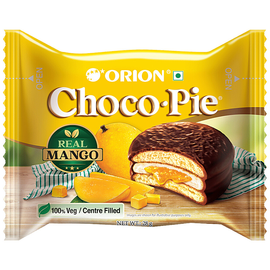 Orion Choco Pie With Real Mango - 100% Veg, Centre Filled 336 gm – view 3