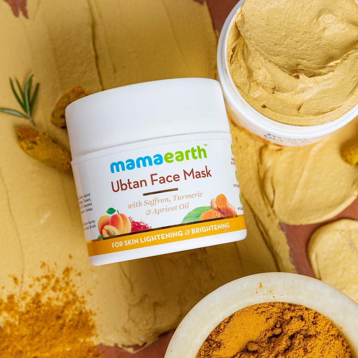 Mamaearth Ubtan Face Pack Mask for Fairness, Tanning & Glowing Skin with Saffron, Turmeric & Apricot Oil, 100g – view 7