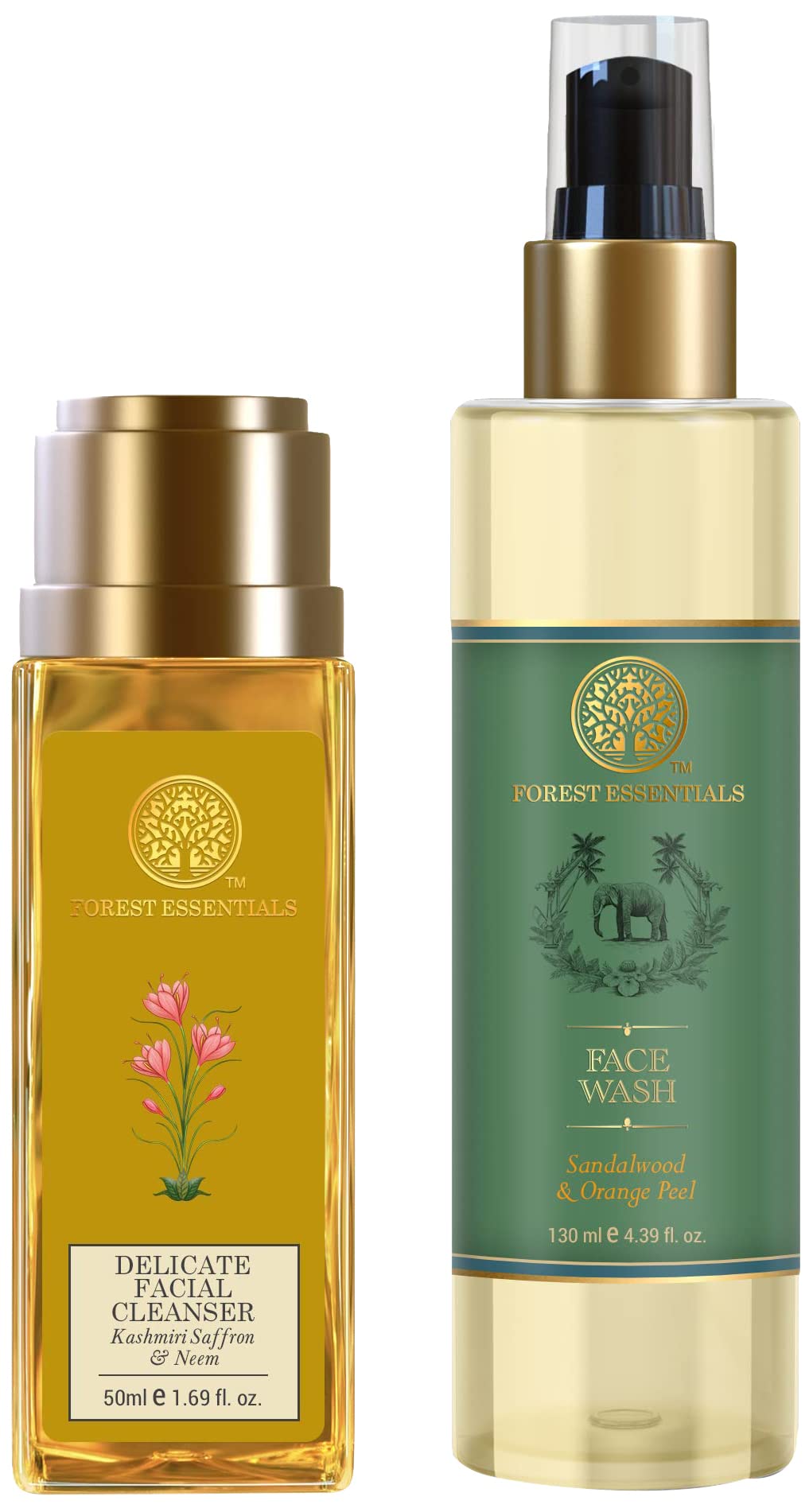 Forest Essentials facial cleanser tube with sandalwood and orange peel