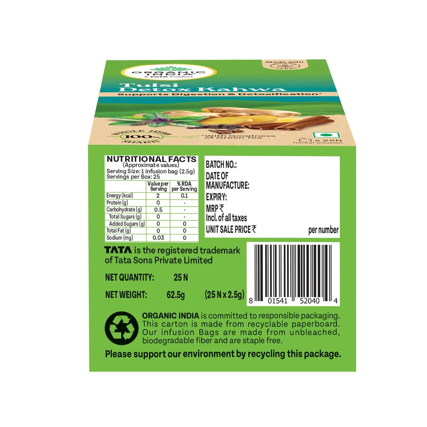 ORGANIC INDIA Tulsi Detox Kahwa 25 IB – view 6