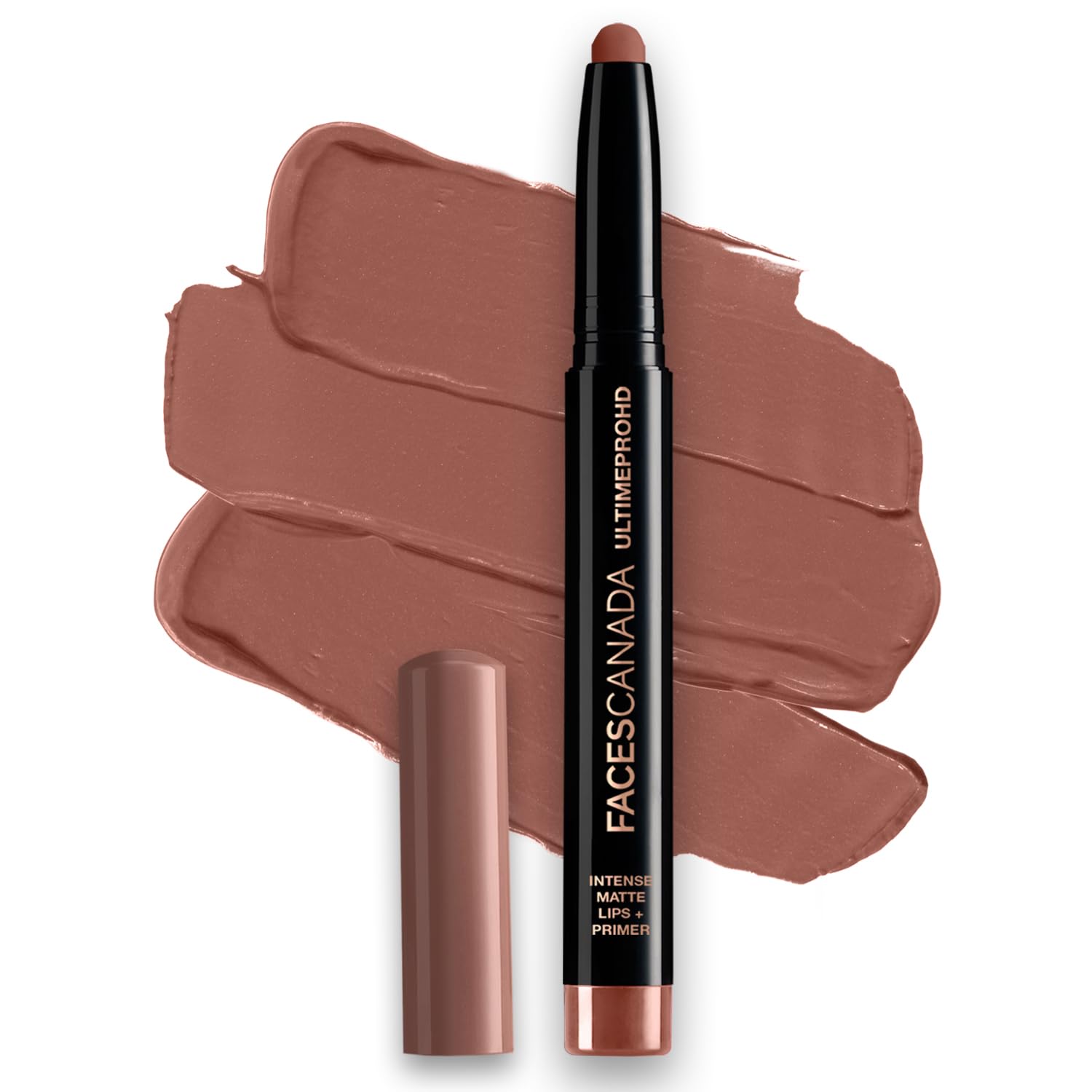 Espresso 03 Faces Canada matte lipstick crayon with primer-infused formula