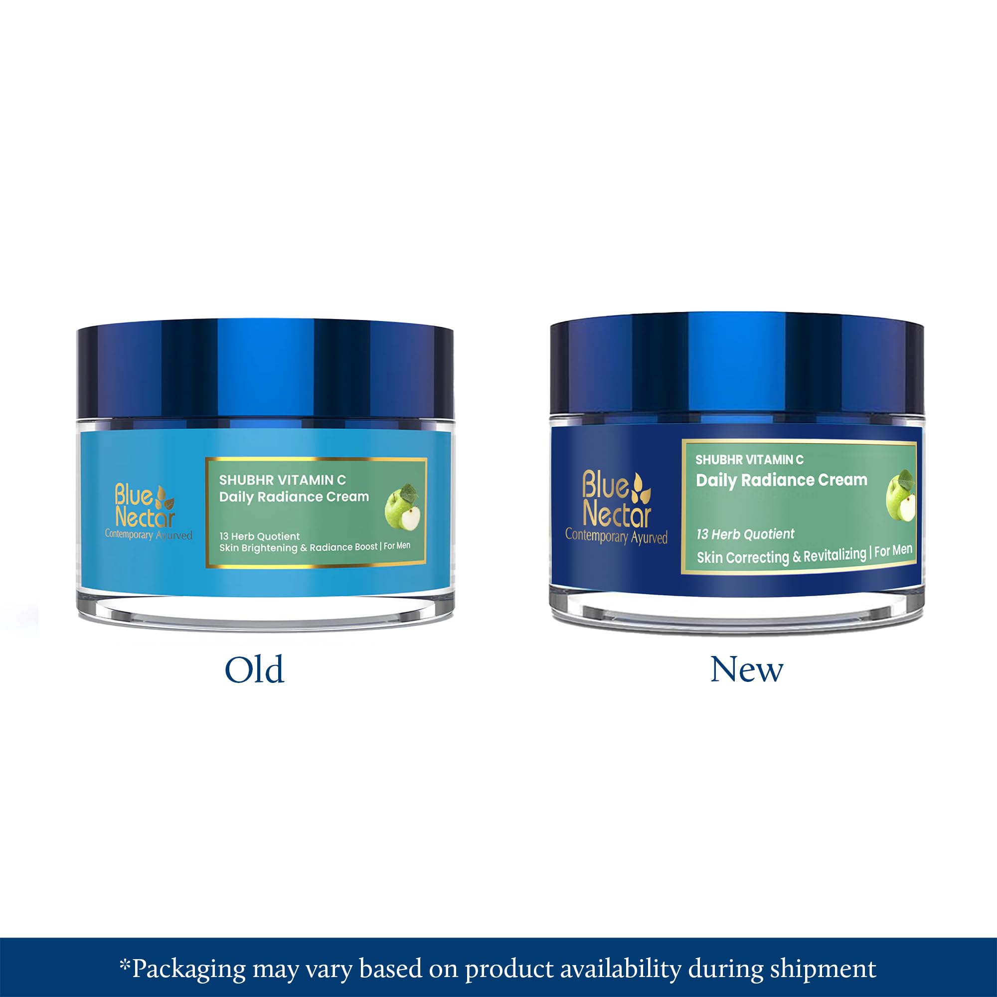 Blue Nectar Plant Based Vitamin C Face Cream for Glowing Skin Dark Spot Removal Cream for Men with Green Apple and Almond Oil (13 Herbs, 50g) – view 2