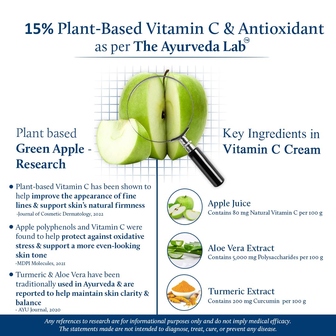 Blue Nectar Plant Based Vitamin C Face Cream for Glowing Skin Dark Spot Removal Cream for Men with Green Apple and Almond Oil (13 Herbs, 50g) – view 4