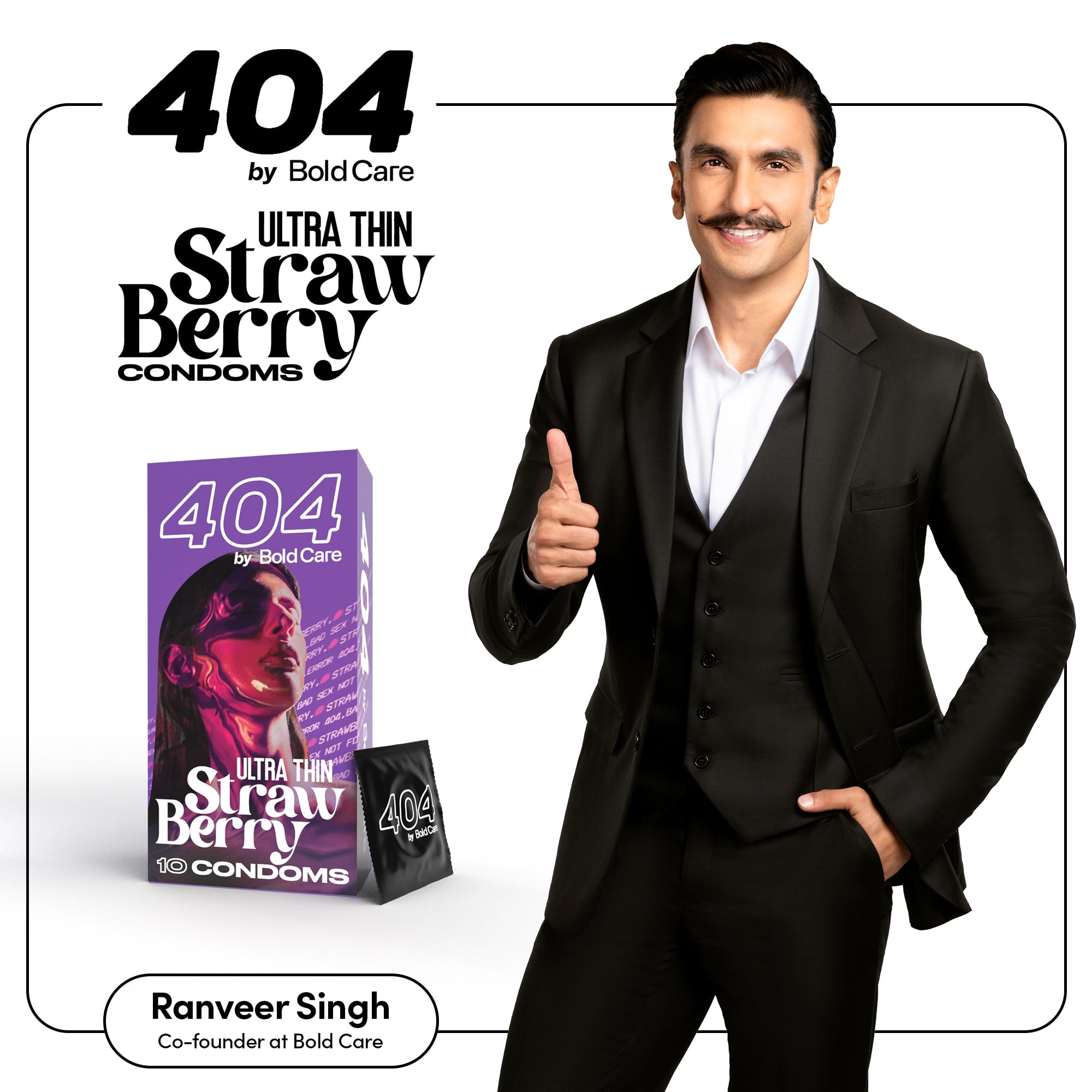 BOLD CARE 404 Super Ultra Thin Strawberry Flavored Condoms For Men – view 2