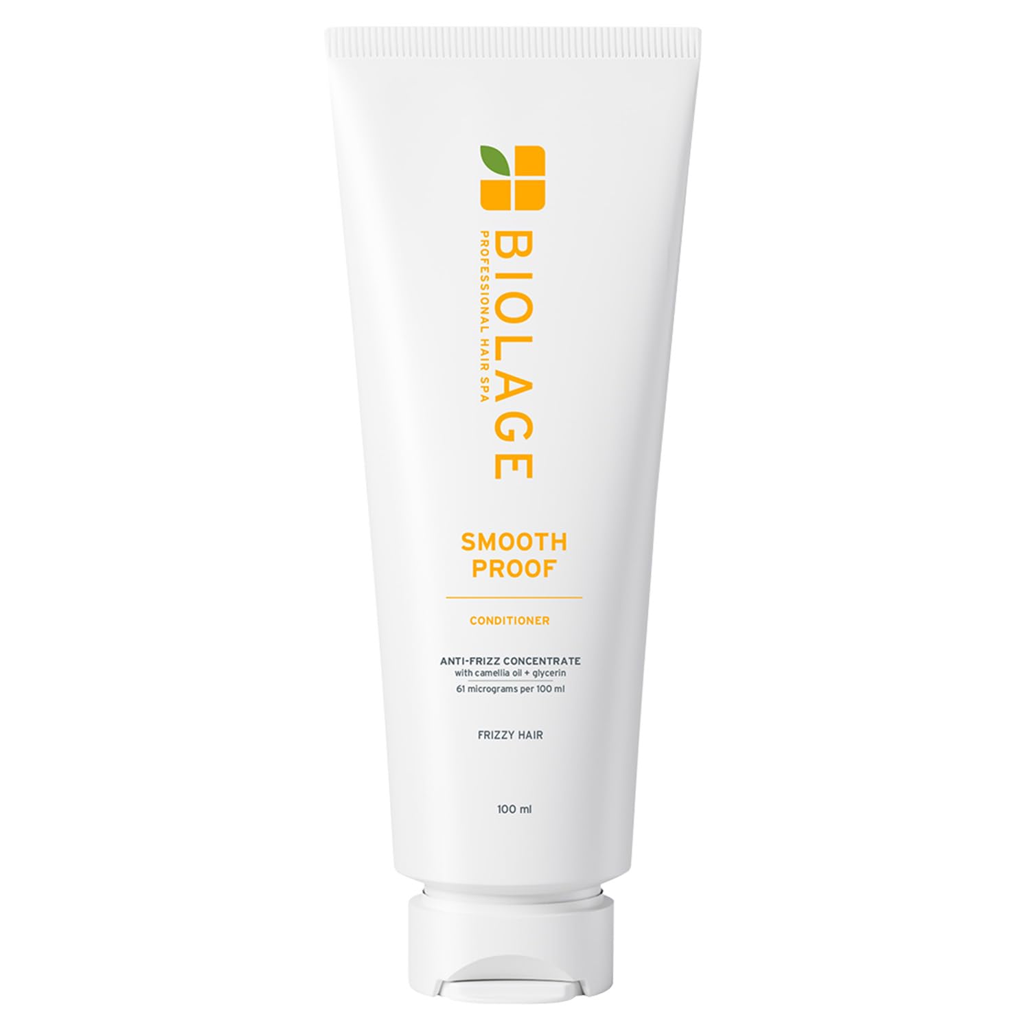 Biolage anti-frizz conditioner 100ml tube with Smooth Proof branding