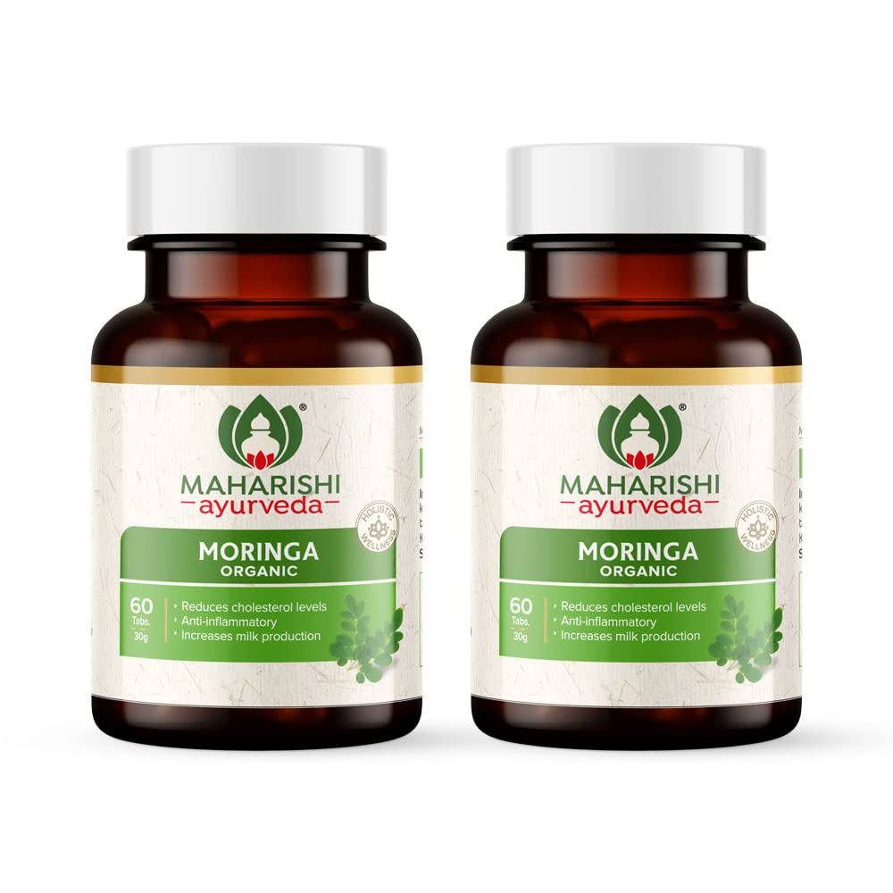 Maharishi Ayurveda Organic Moringa Tablets 500 MG | Immunity Booster | 100% Organic | Healthy Digestion & Appetite | Reduces Cholestrol Level & Anti Inflammatory 120 Tablets