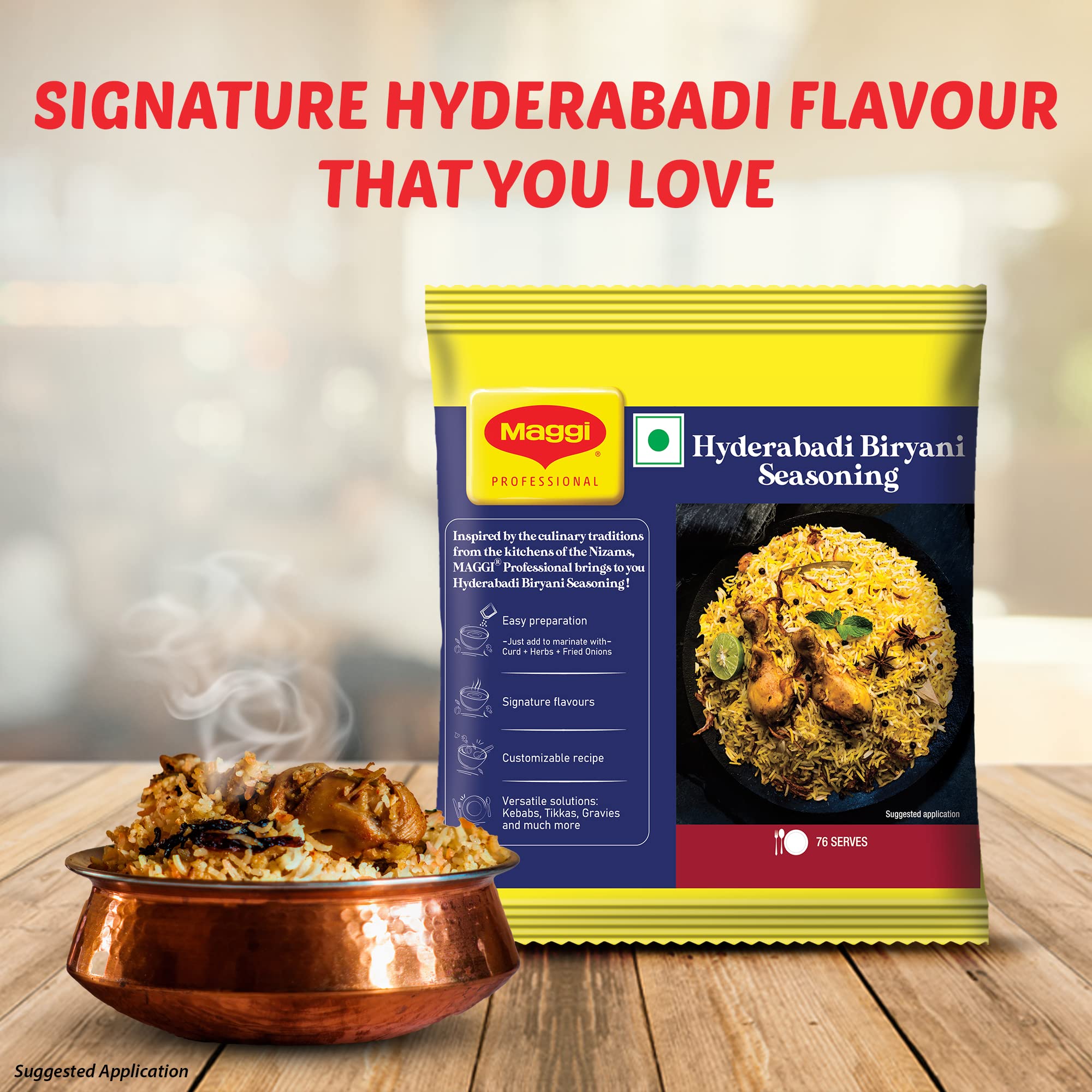 MAGGI Professional Hyderabadi Biryani Seasoning, 200 g, Inspired By The Kitchen of Nizams, Signature Hyderabadi Biryani Masala – view 6