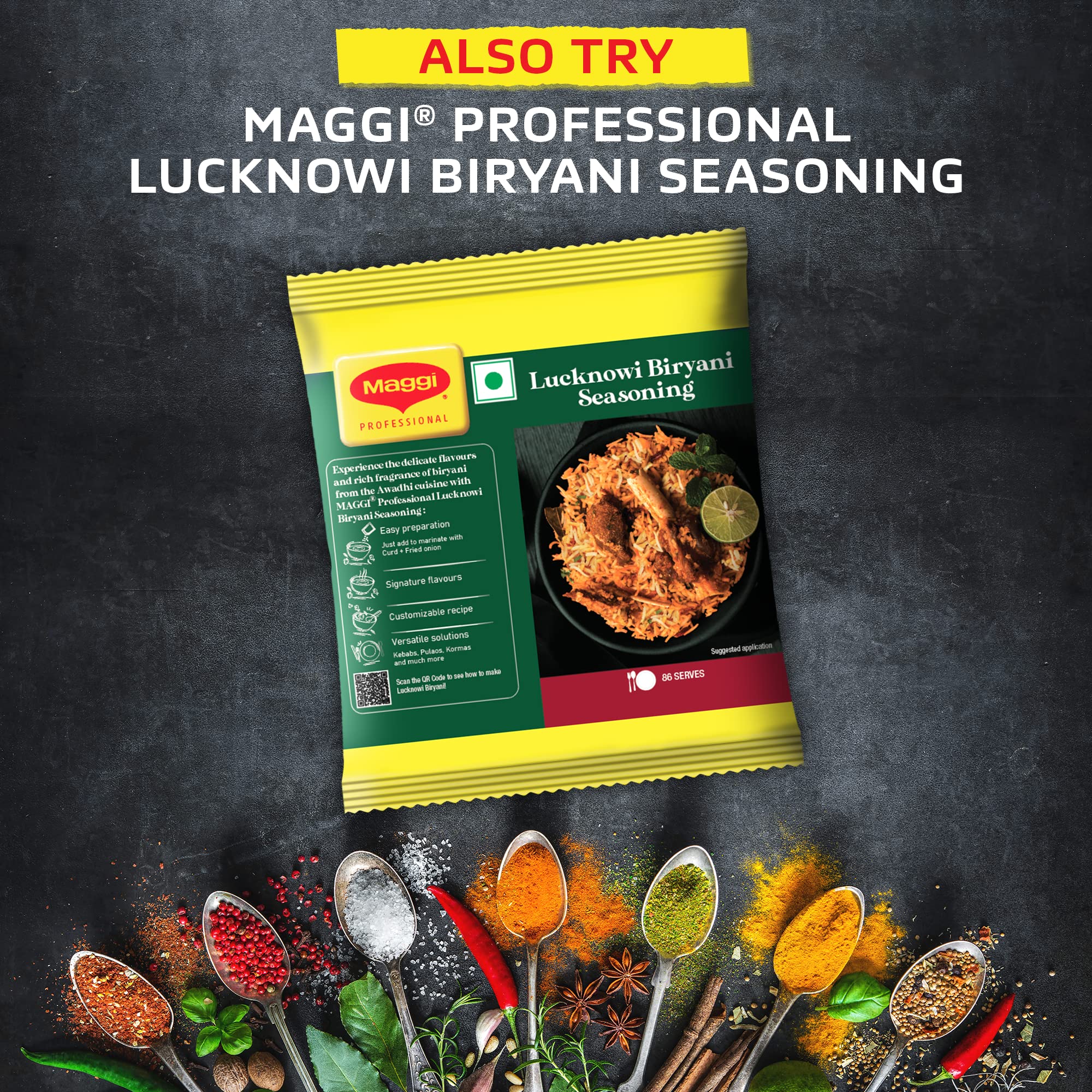 MAGGI Professional Hyderabadi Biryani Seasoning, 200 g, Inspired By The Kitchen of Nizams, Signature Hyderabadi Biryani Masala – view 7