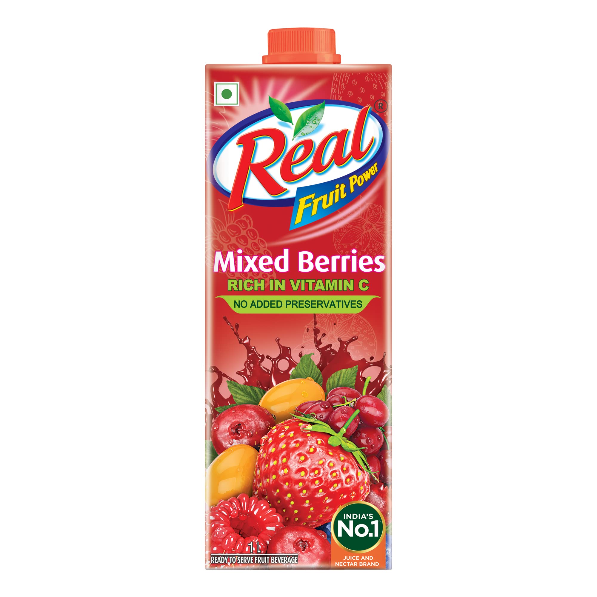 Front pack of Dabur Real Mixed Berries 1L juice