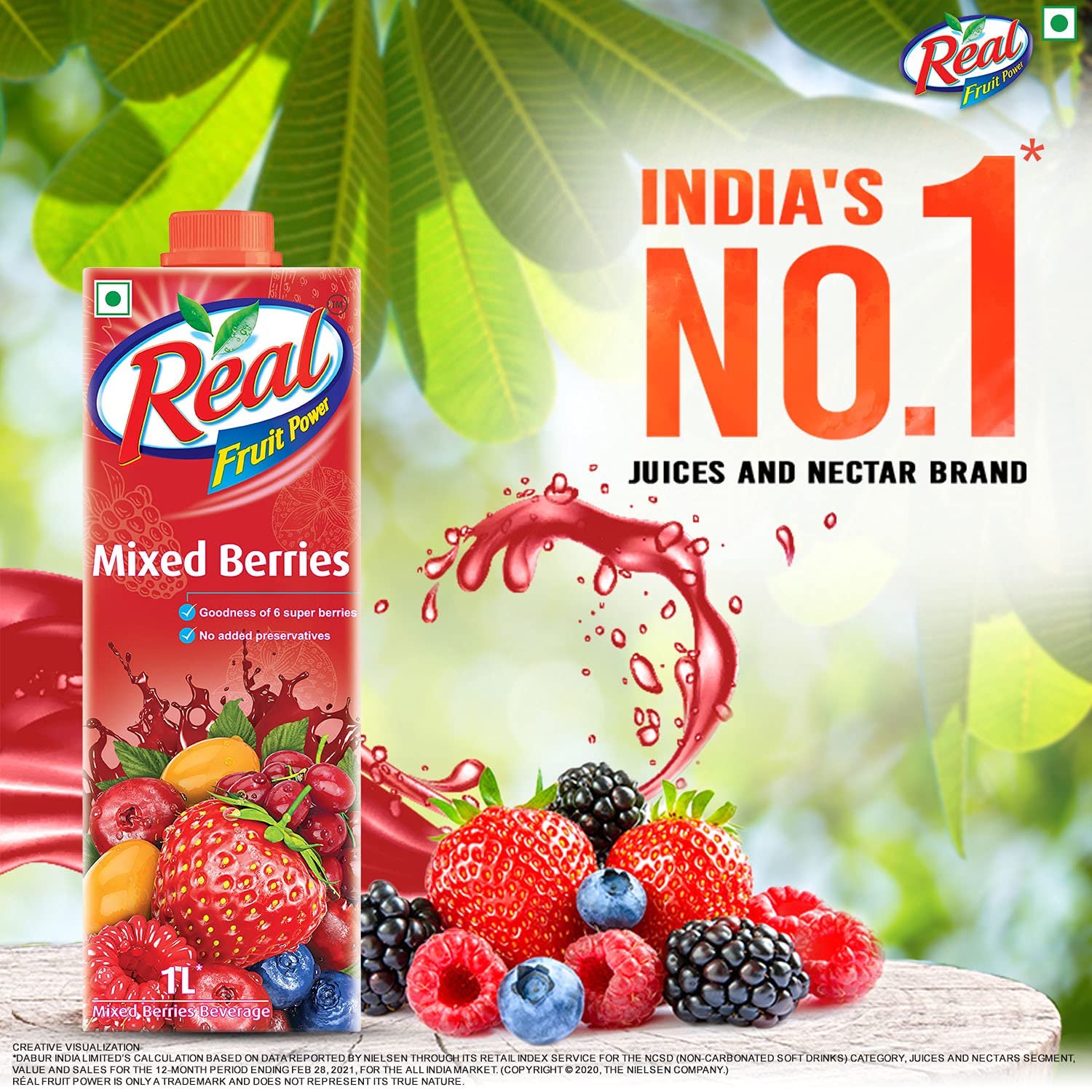 DABUR Real Mixed Berries Fruit Juice-1L – view 2