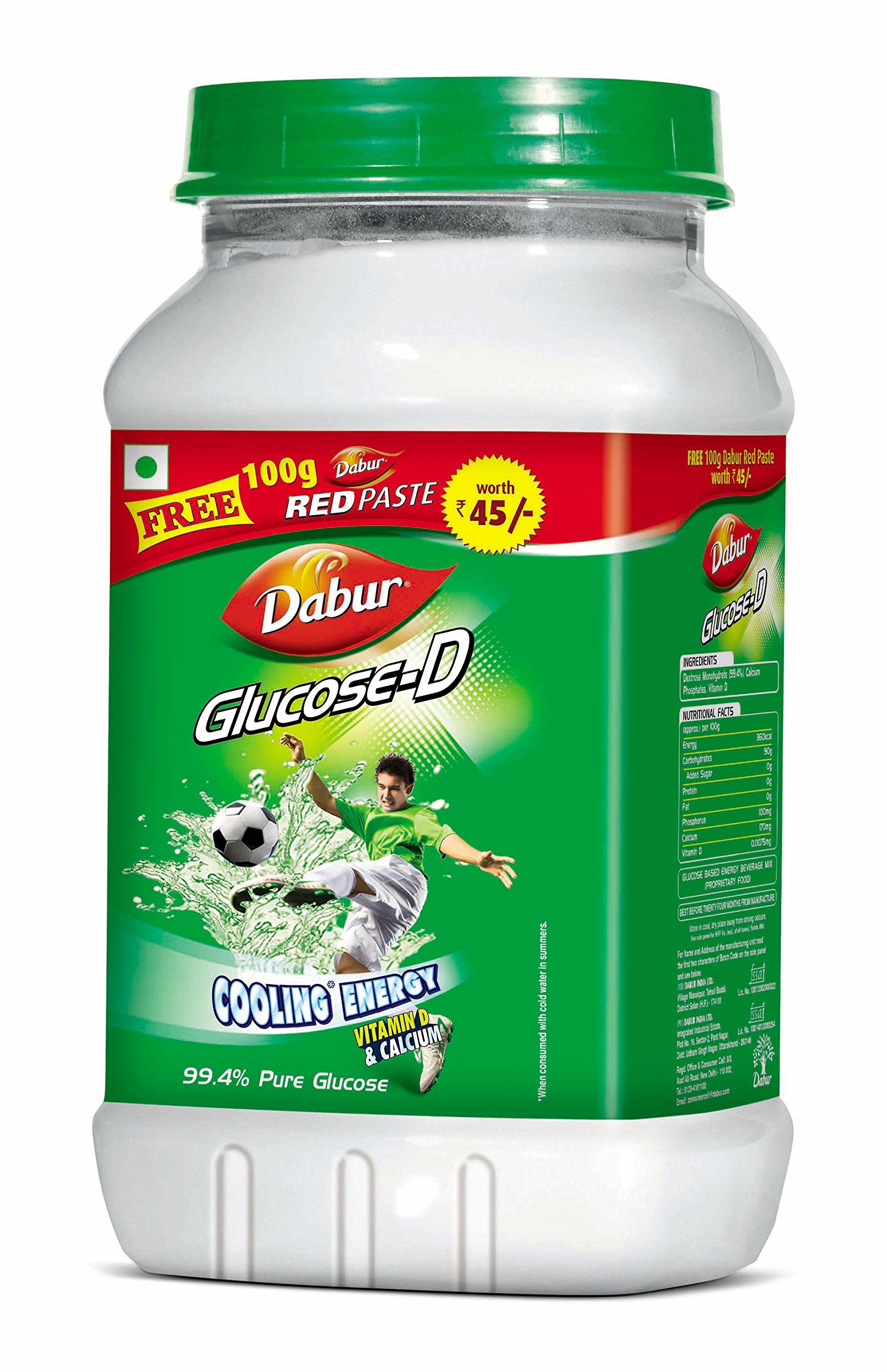 Dabur Glucose-D 1kg jar of orange glucose powder