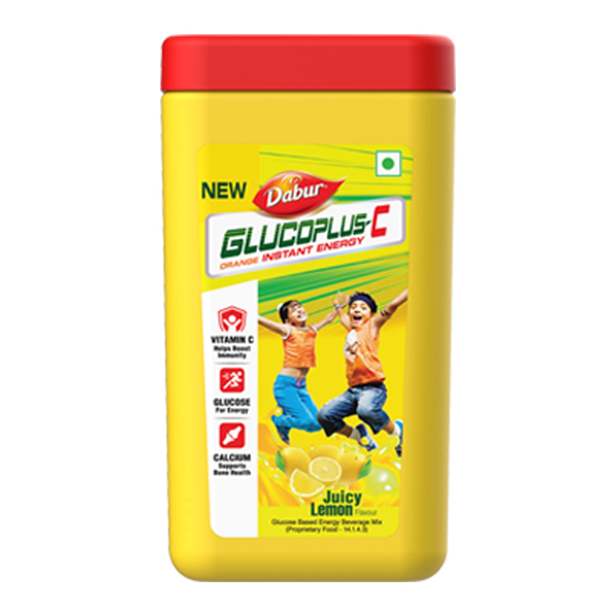 Dabur lemon flavour instant glucose powder jar for energy drink