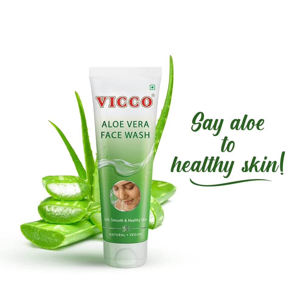 Vicco Aloe Vera Face Wash, Pure Aloe Vera Extracts, Soft, Smooth & Healthy Skin, Fights Pimples & Acne, Suitable for All Skin Types, Pack of 3 (70 gm) (3) – view 4