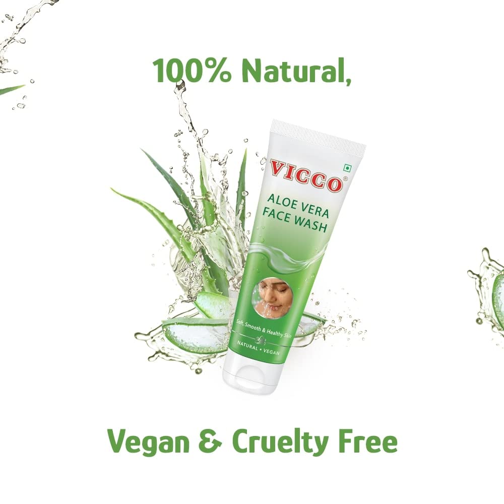 Vicco Aloe Vera Face Wash, Pure Aloe Vera Extracts, Soft, Smooth & Healthy Skin, Fights Pimples & Acne, Suitable for All Skin Types, Pack of 3 (70 gm) (3) – view 5