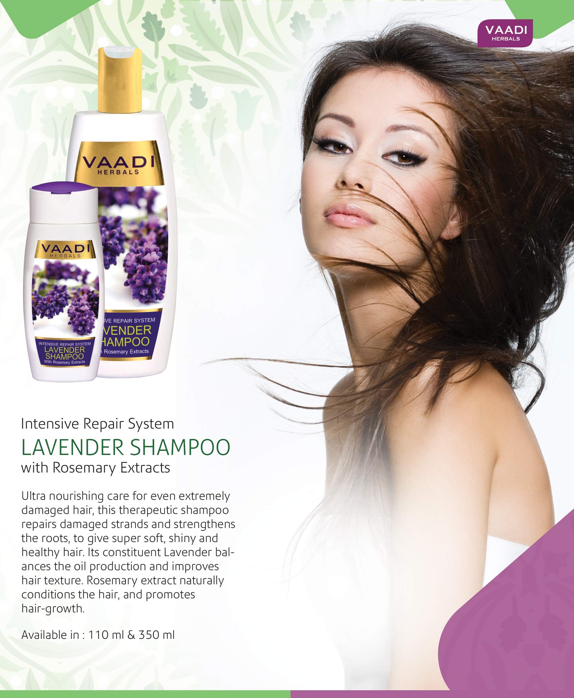 Vaadi Herbals Lavender Shampoo with Rosemary Extract, 350ml (Pack of 2) – view 3