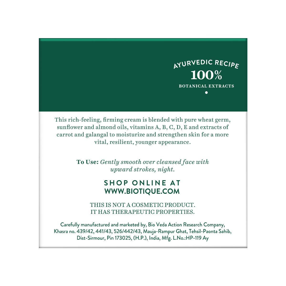 Biotique Morning Nectar Nourish & Hydrate Moisturizing Cold Cream For Visibly Flawless Skin, 50g – view 2