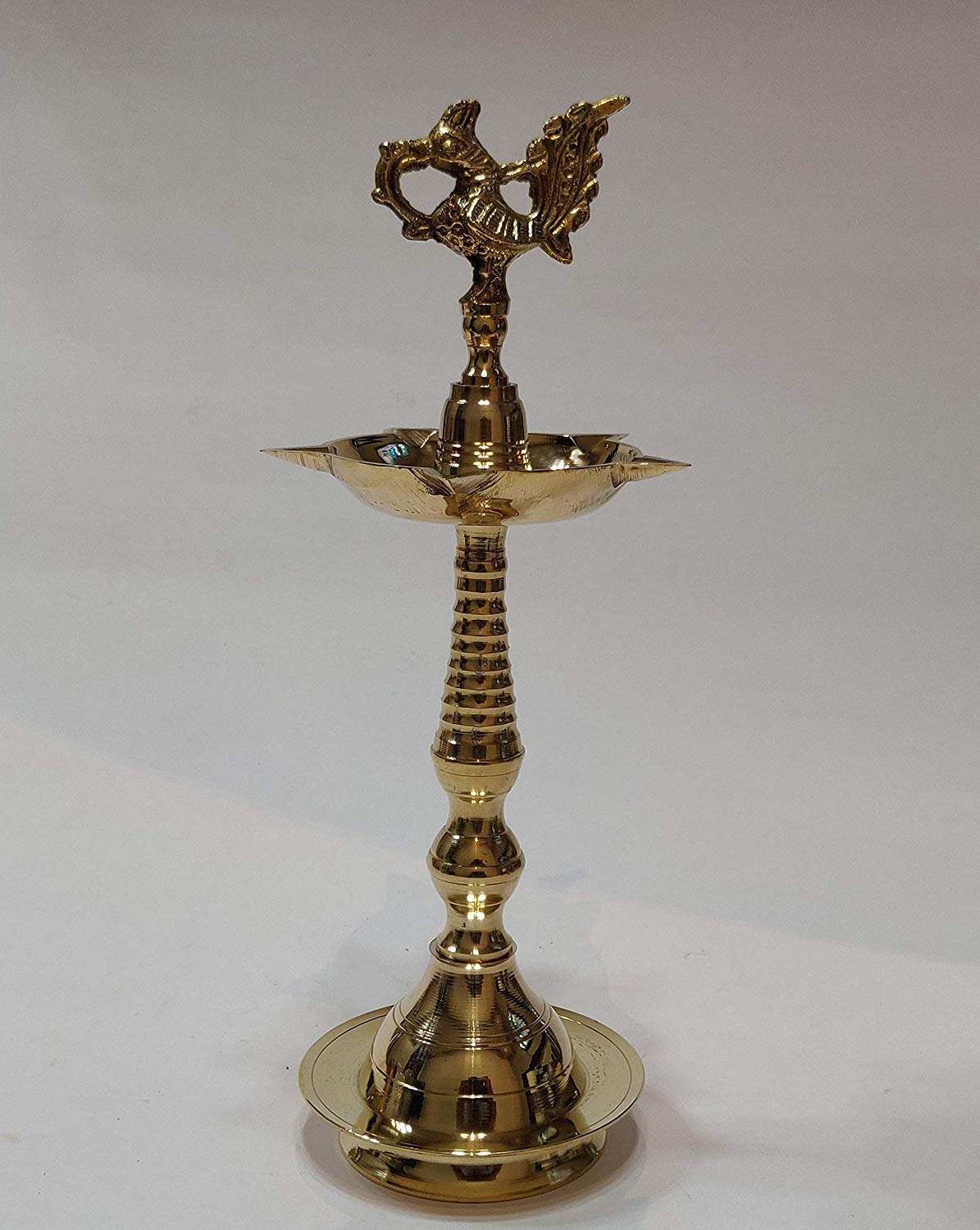 Collectible India Brass Peacock Mahabharat Diya Oil Lamp (Golden, 10.5 X 3.5 Inches ) – view 5