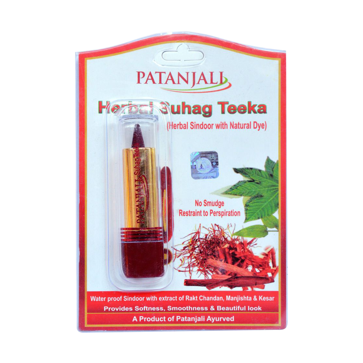 Patanjali herbal sindoor stick in 3 g Suhag Teeka pack